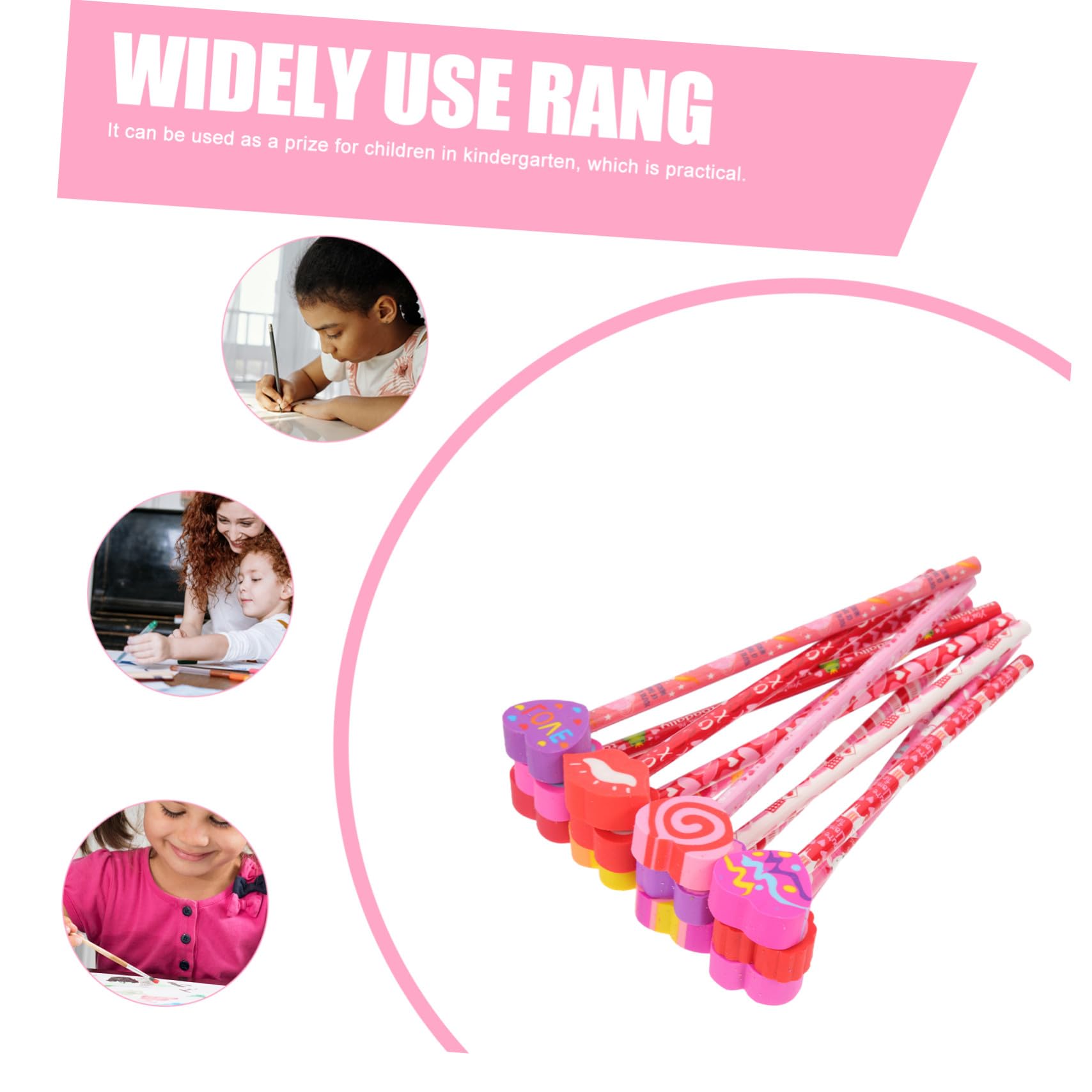 Angoily 60 Pièces Crayons Hb Bois pour Garçon Fille avec Motifs Saint Valentin Crayons Portables et Pratiques pour Dessin et Scolaire