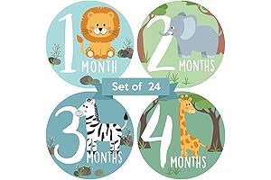 Monthly Baby Stickers: Capture Your Little Explorer's Growth with Delightful Zoo Animals