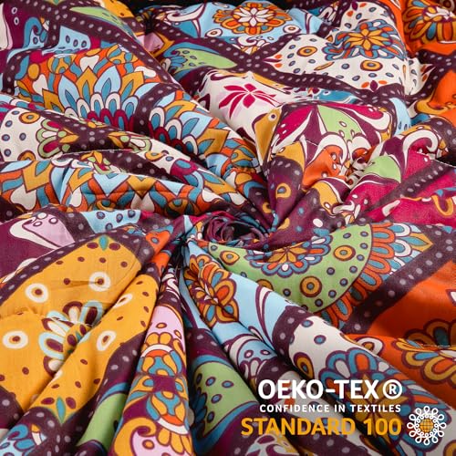 ATsense 2er Set Kissenbezug 40 x 145 cm, 2 Stück - Baumwolle, Bunt Kopfkissenbezug mit Reißverschluss, Superweicher Premium und Hypoallergen, ÖkoTex Super Bequemer Kissenhülle（Böhmen，Paisley）