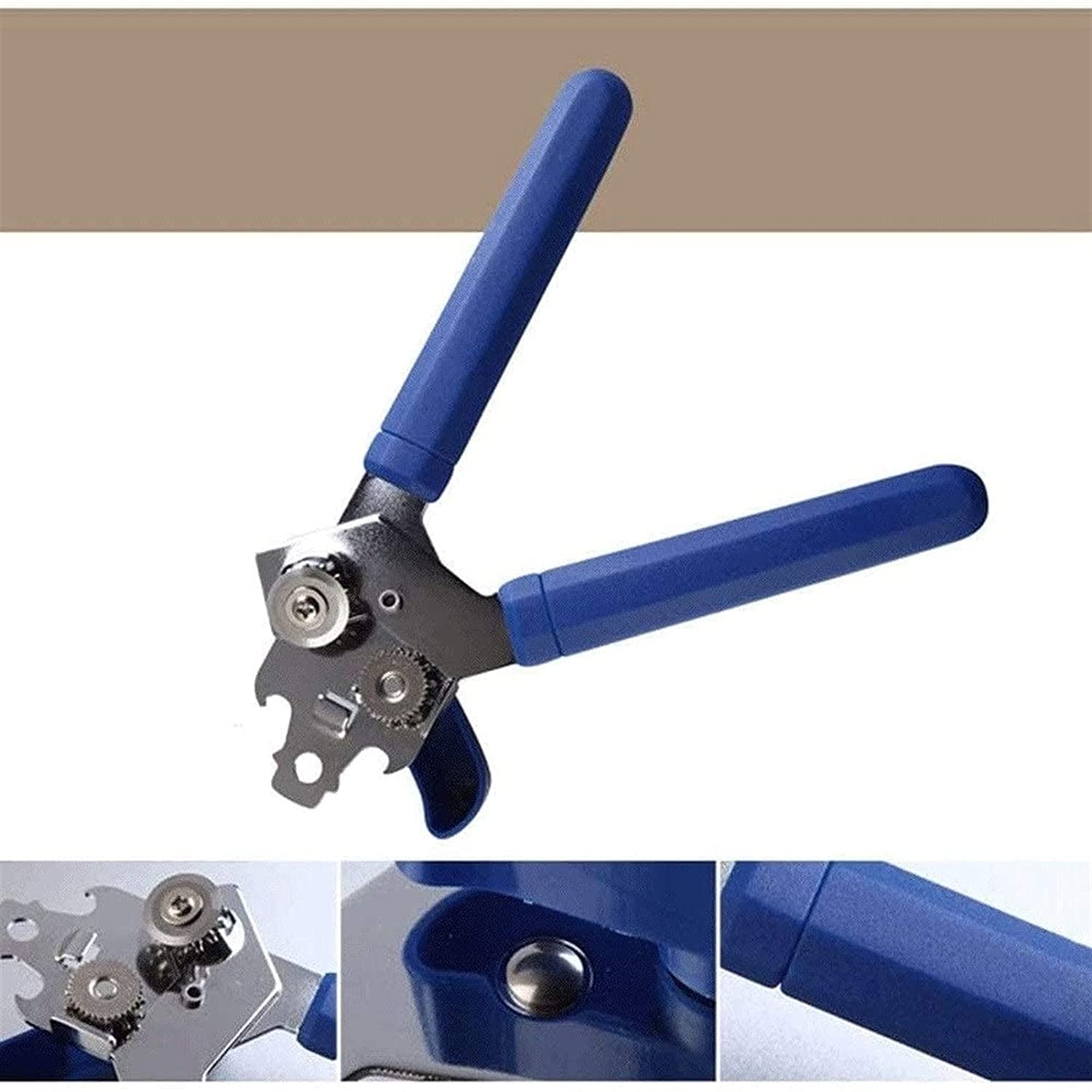 Dosenöffner, 4-in-1-Multifunktions-Heavy Duty Comfy Grip Manueller Dosenöffner mit Edelstahl-Schneidrädern, spülmaschinenfest