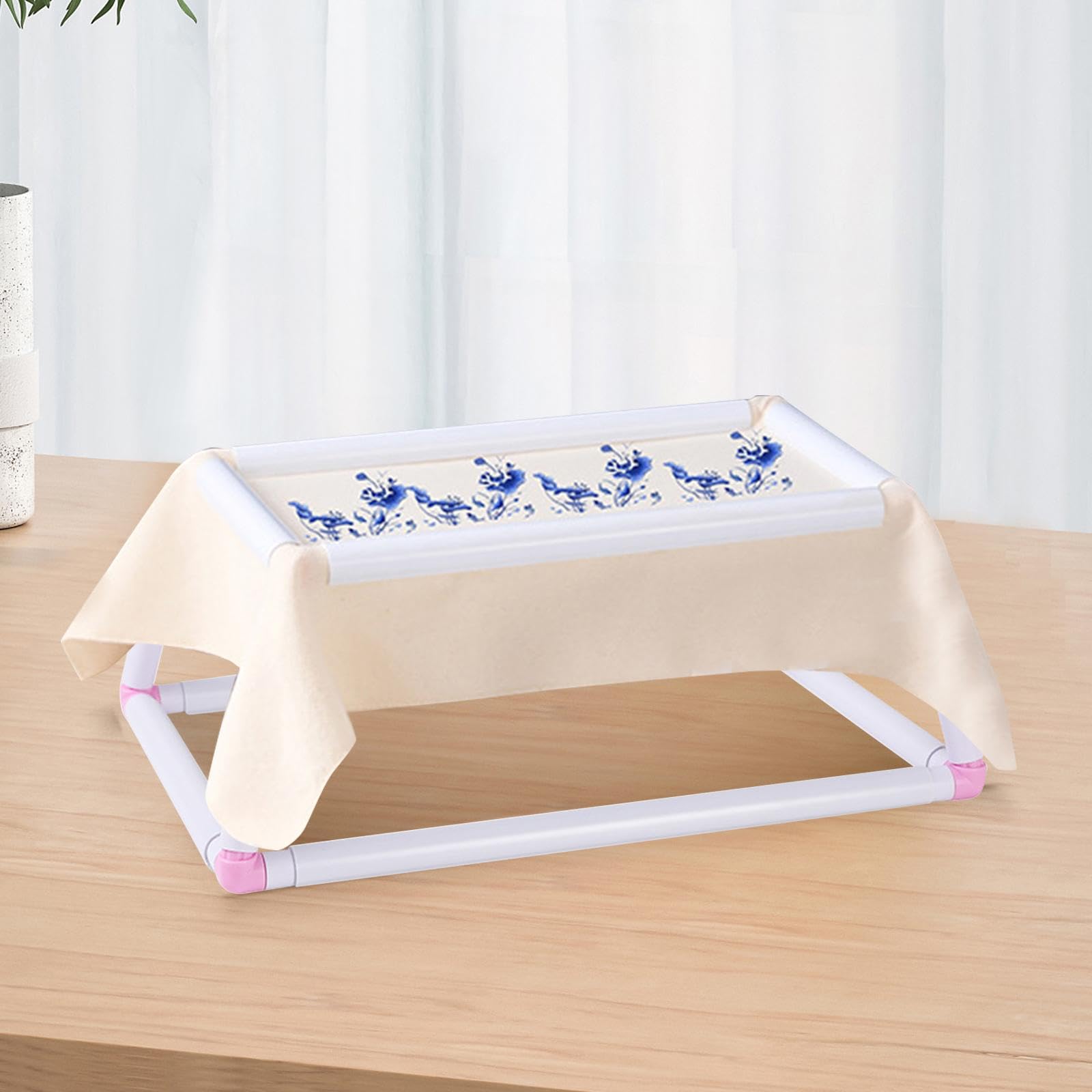 Soporte para, Bastidor de Bordado, Soporte para Regazo, Manos Libres, Combo de Costura DIY Compacto, Aro de Bordado Multifunción, Soport, Rosa Grande, Individual