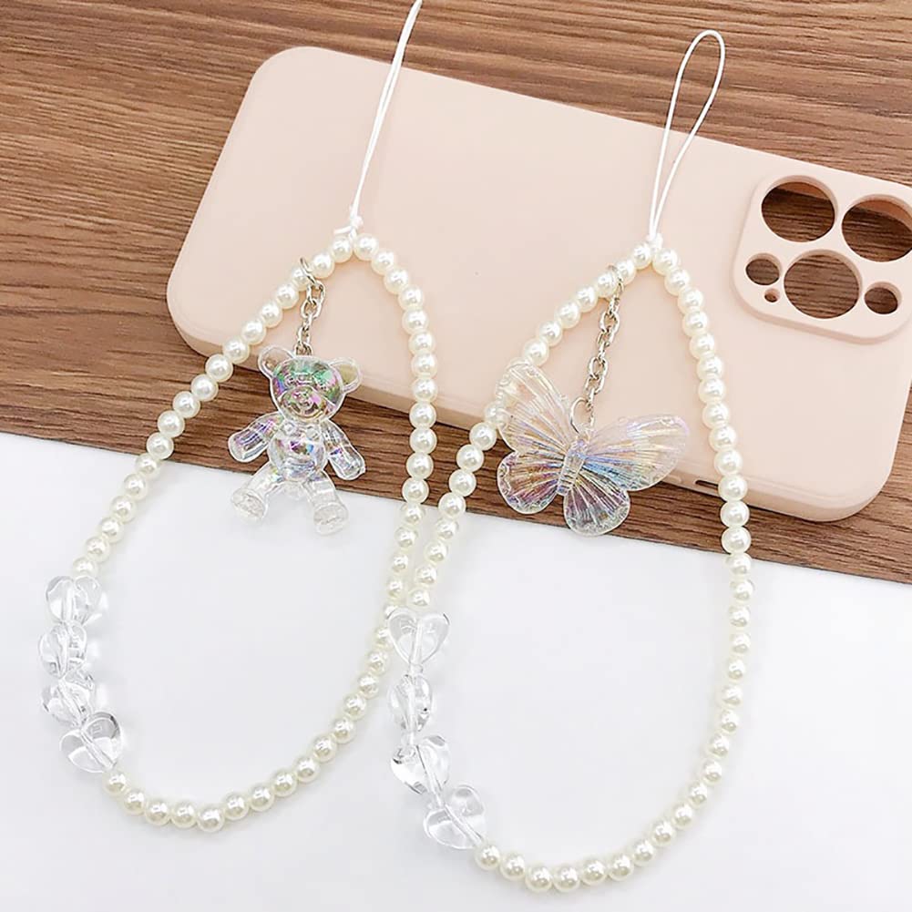 Lot De 2 Chaînes De Téléphone Portable Avec Perles Pour