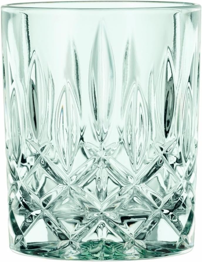 Image of Nachtmann Noblesse Collection 4 inch Whiskey Tumbler, Made of Fine Crystal Glass, Glass for Bourbon, Whiskey, & Other Beverages, 10.4-Ounces, Dishwasher Safe, Set of 2 (Mint)