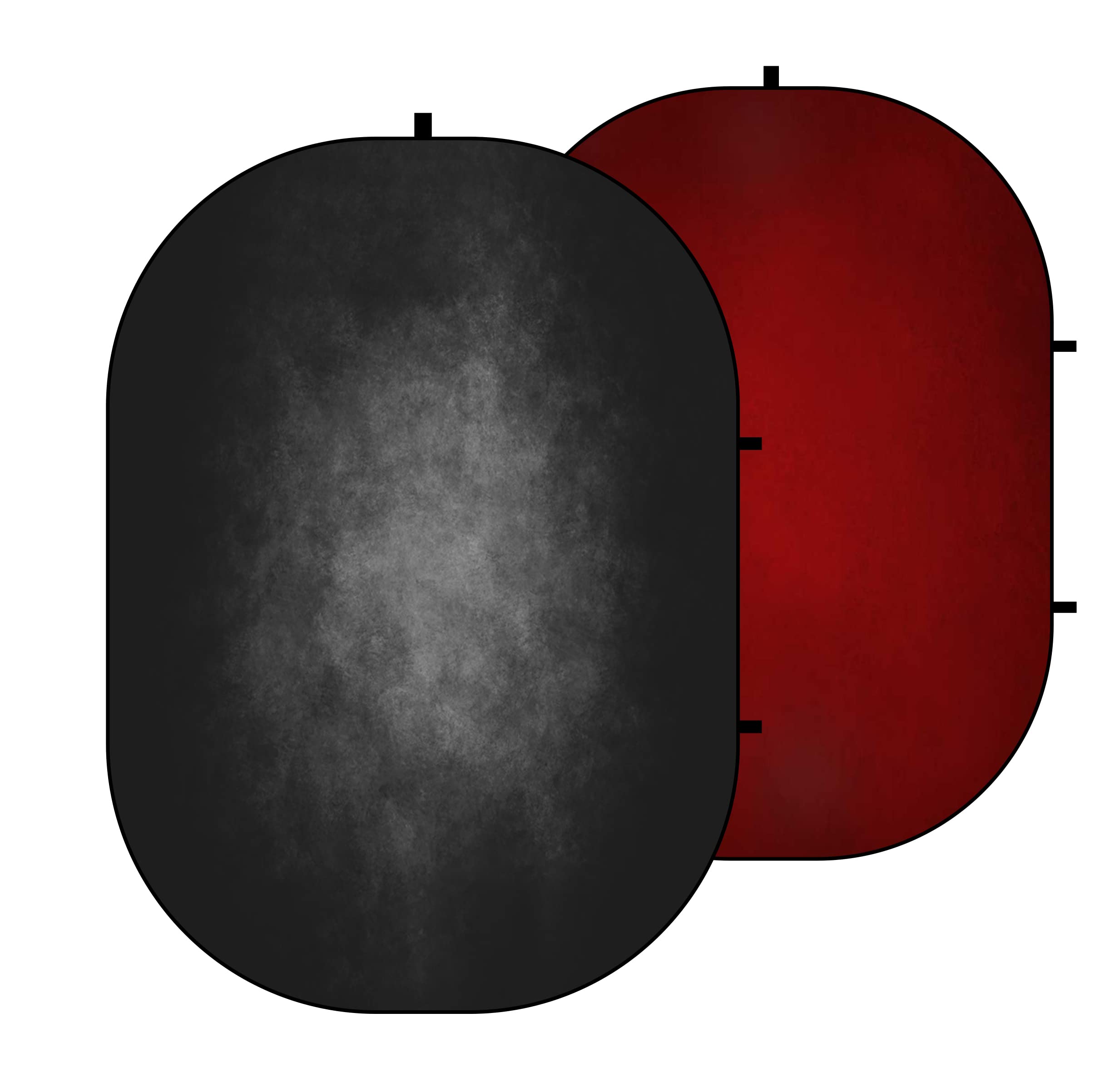 Kate 5x6.5ft(1.5x2m) Collapsible Backdrop Red Black Texture Pop up Backdrops Abstract Reversible Portrait Photography Backgrounds for Photo Video Meeting