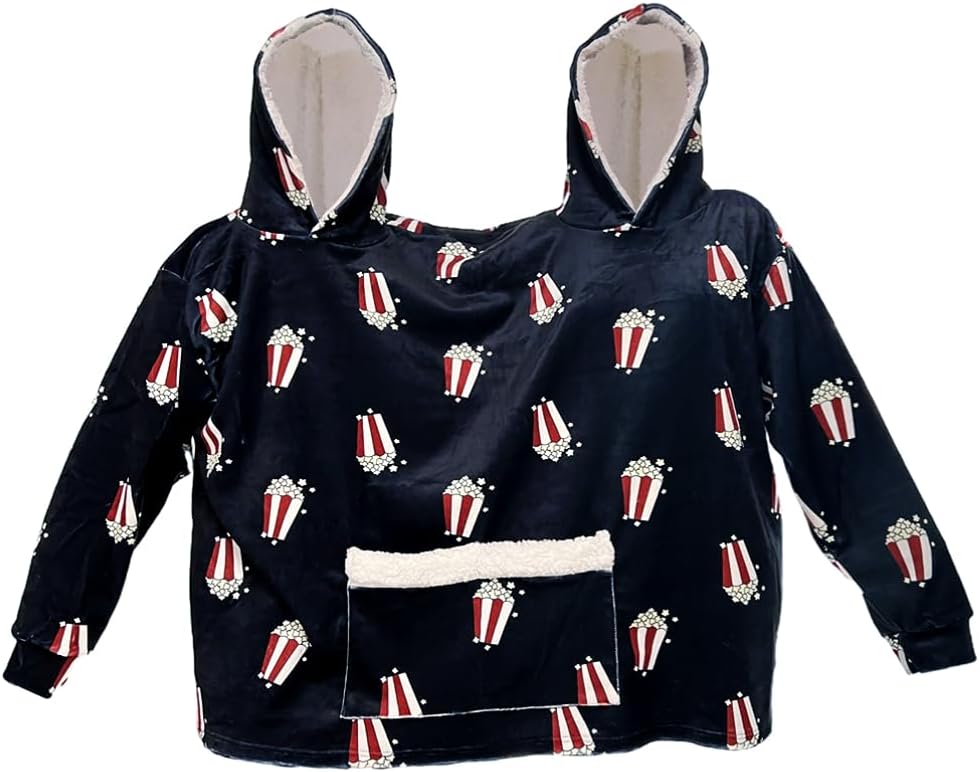 Matching Pajamas For Couples, Funny Couples Blanket Hoodie Pjs, Matching Wearable Blanket Cozy Loungewear With Pocket