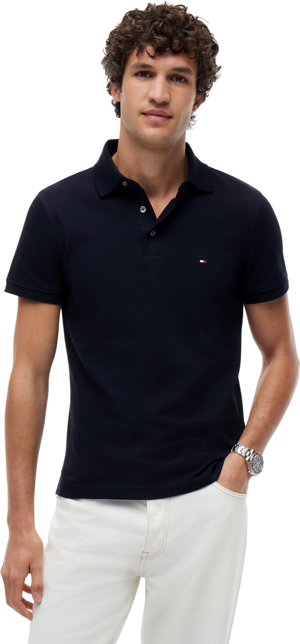 TOMMY HILFIGER Poloshirt 1985 Slim Polo mit Stickerei und Piqué-Qualität