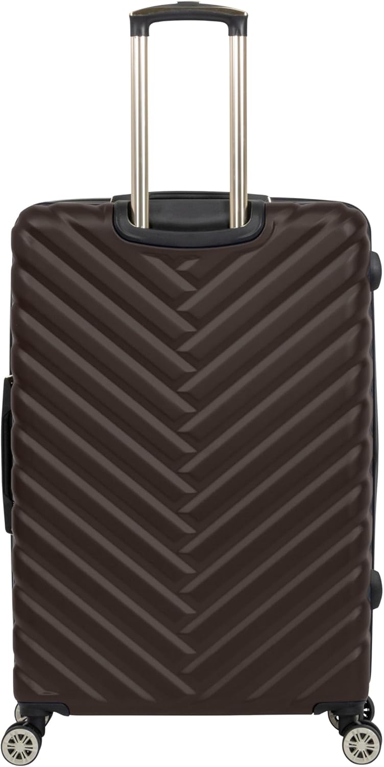 Kenneth Cole REACTION Madison Square Lightweight Hardside Chevron Expandable Spinner Luggage, Chocolate Brown, 2-Piece Set (20" & 28")
