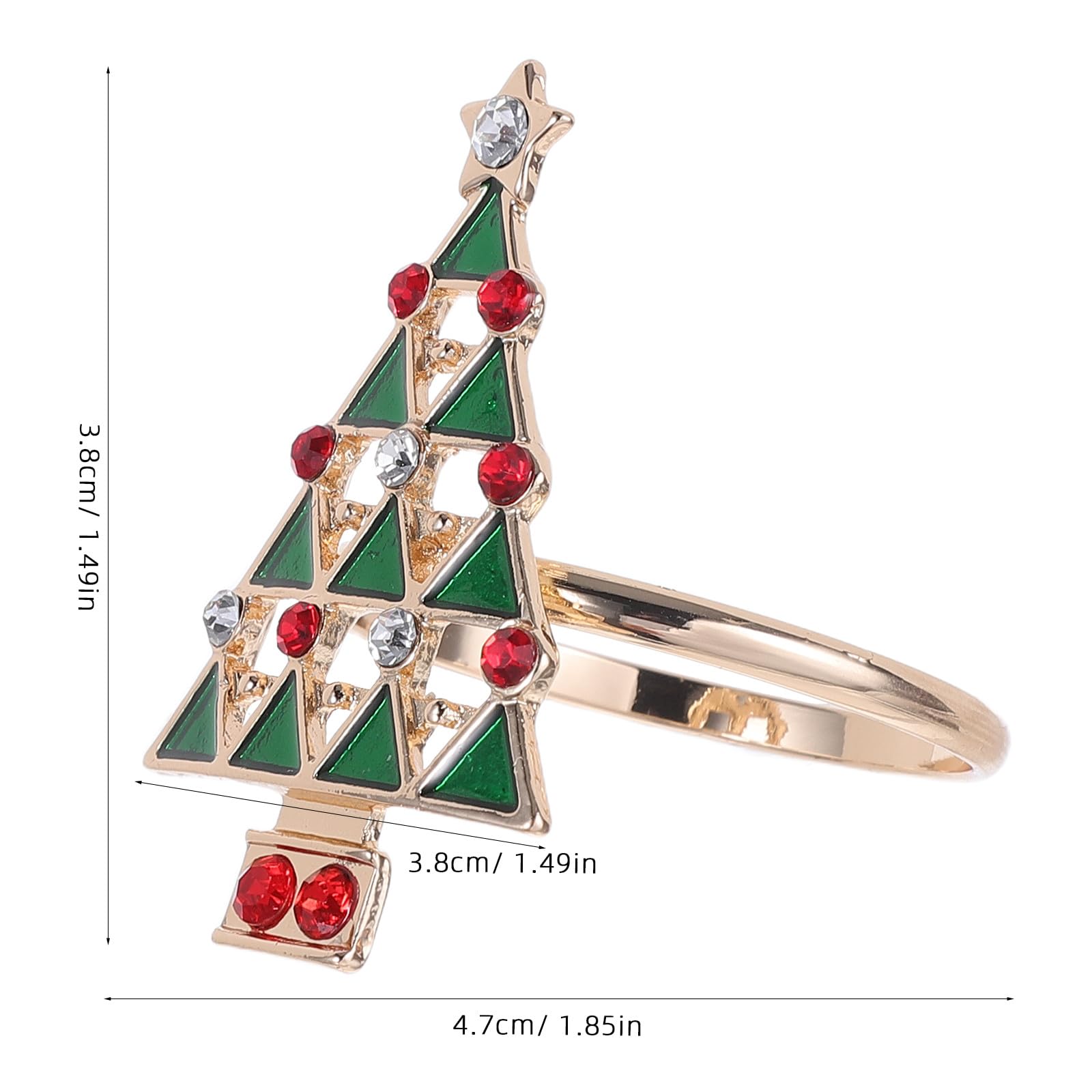 Gatuida 12 Anillos Decorativos para servilletas, servilletero con Forma de árbol de Navidad, decoración de Mesa para Fiestas navideñas, cenas y Bodas.
