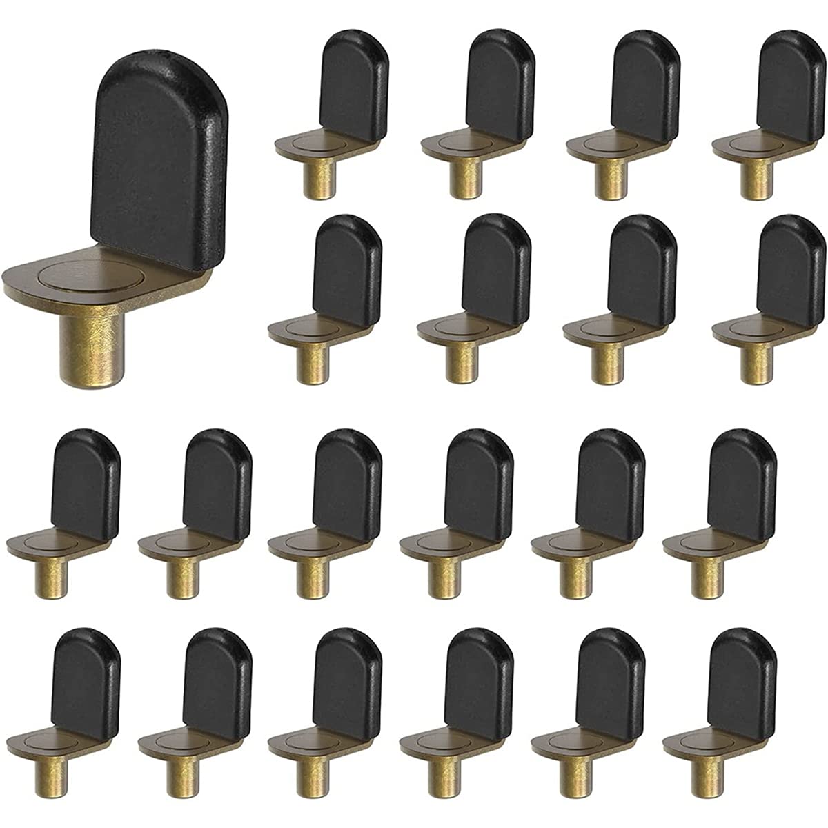 Tiyao Bronze Shelf Pins, Glass Supports Furniture Cabinet Closet Bookcase Shelf Bracket-Style Pegs 30 Pack.