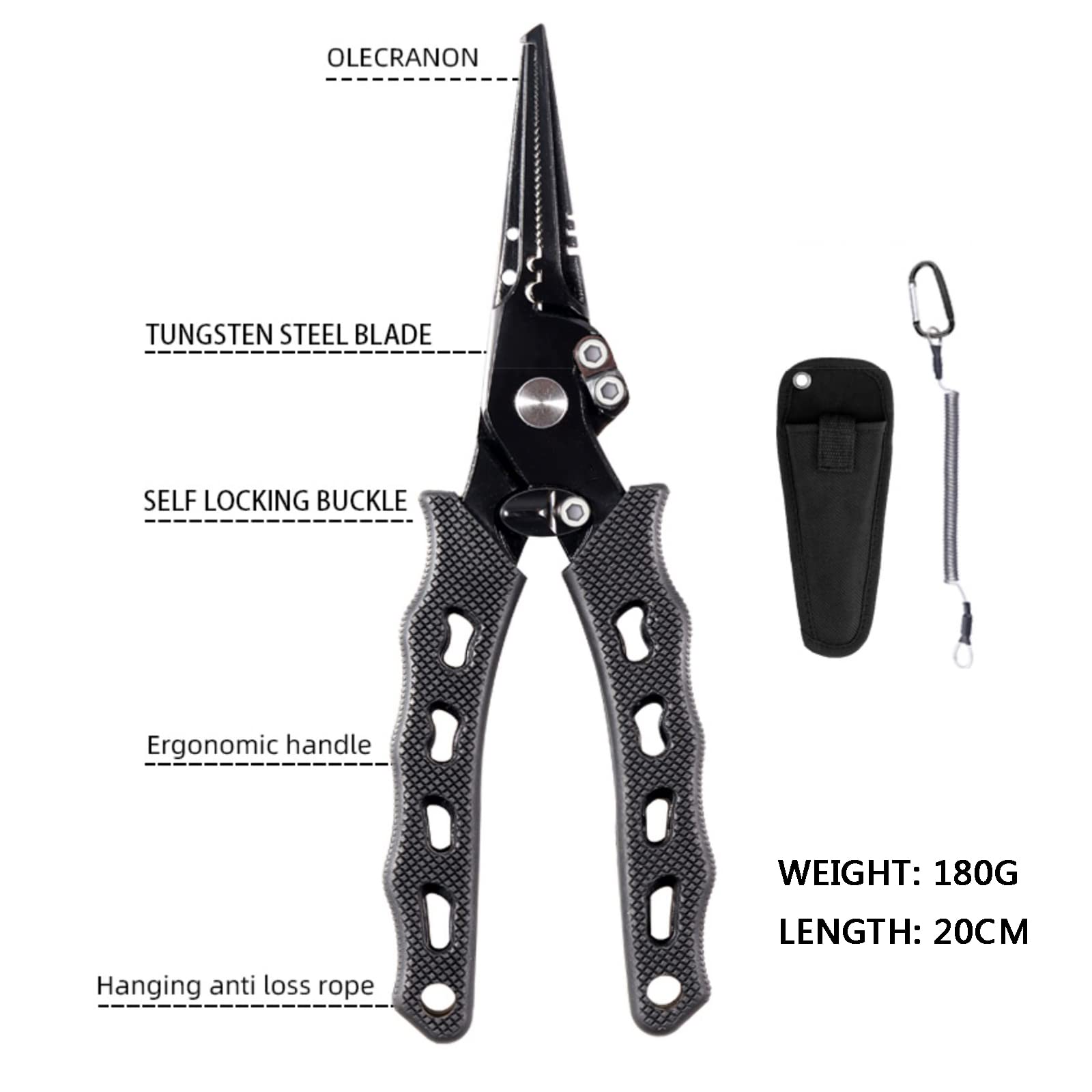 Generic Edelstahl Angeln Zangen Fischgriff Werkzeug Außen Multifunktionale Angeln Zangen Linie Cutter Hook Remover Tackle Angelzange