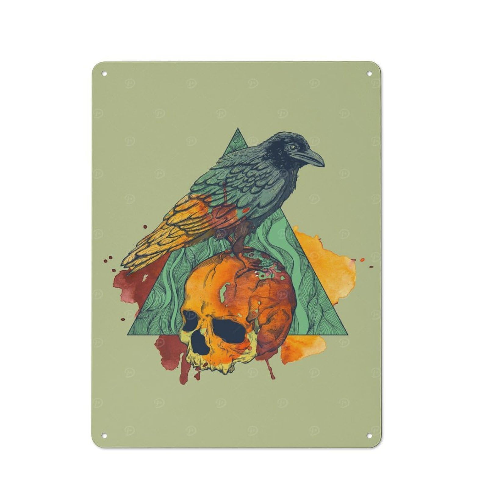 Junmoney Nevermore Crow Retro-Style Tin Sign 40X30cm For Man Cave Or Games Room, A Metal Wall Feature For Games Rooms And Man Caves