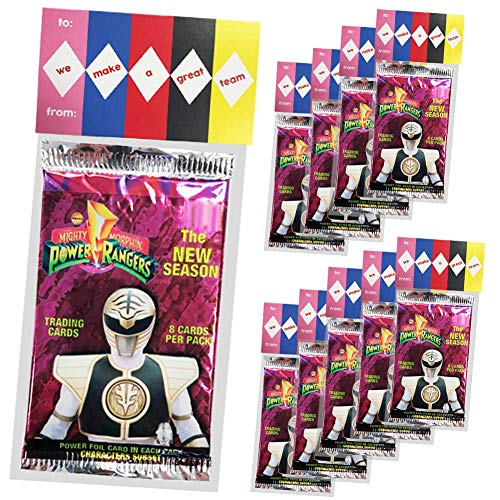 Power Rangers Party Favors, We Make A Great Team 10 Pack, New Power Rangers Party Supplies or Valentines Day Cards for Kids School Classroom Exchange, Creative HASSLE FREE Pre Assembled Gift Idea