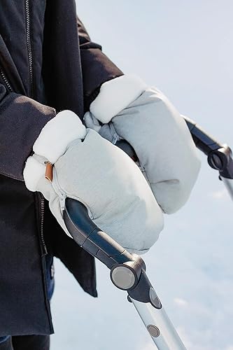 Miniatura 10 de BEABA Waterproof Fleece Lined Universal Stroller Gloves, Hand Warmer Muff, Anti-Freeze Stroller Mittens for Handlebars, Winter Stroller Accessories,