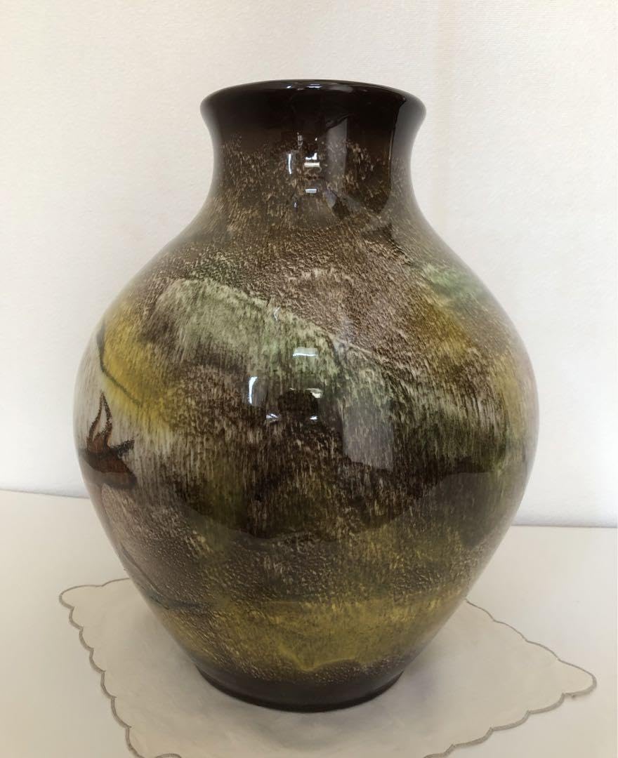 陶器製　花瓶　渤海 沖縄 復帰記念 金杯 三井金属 EXPO75 海洋博 陶器 花瓶 魚