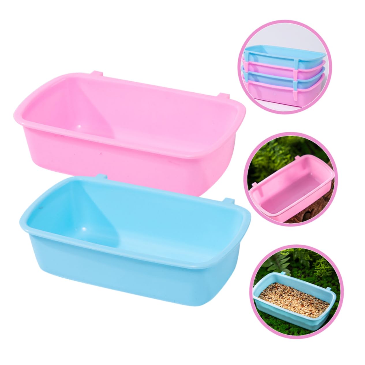 Totority 6Pcs Hamster Hanging Feeder Bowls Durable Small Animal Food and Water Containers Easy to Clean and Store for Hamsters and Guinea Pigs Space Saving Design Smooth