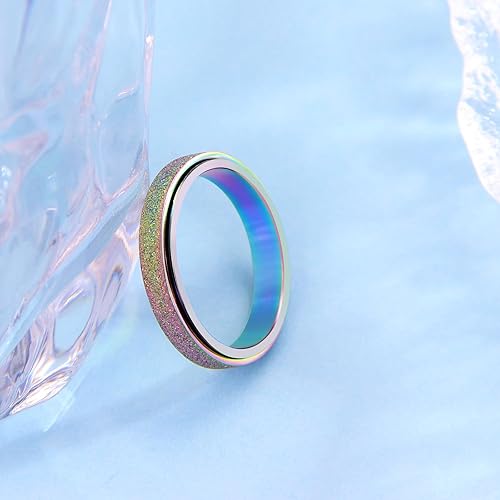 Miniatura 4 de LuckyAmor Anillo giratorio para la ansiedad para mujer anillo para la ansiedad artículos para aliviar la ansiedad anillos giratorios para la