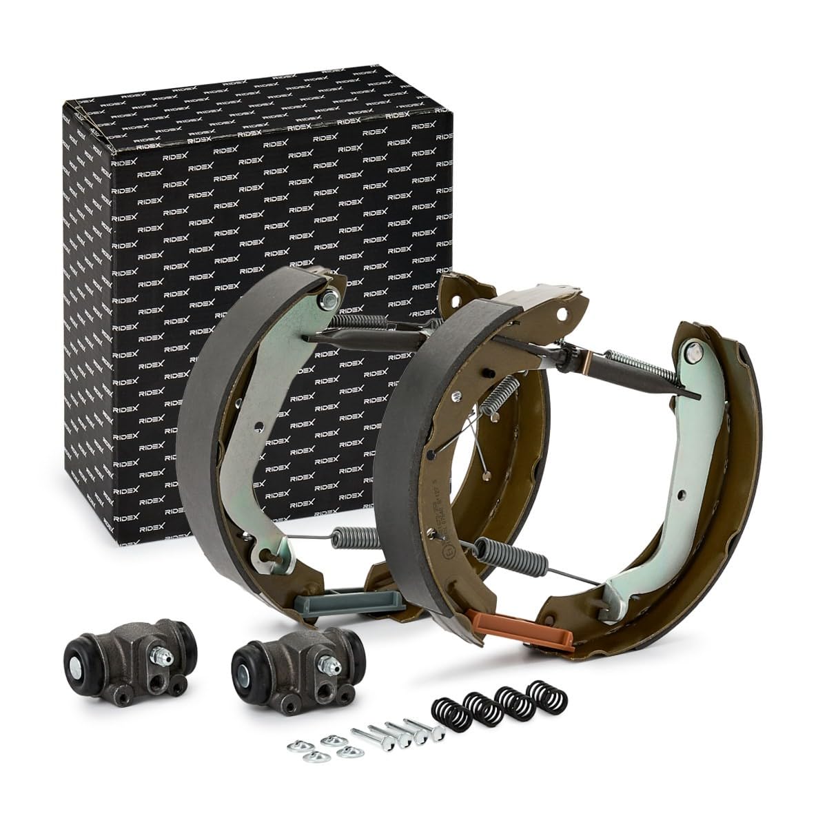 RIDEX 3859B0297 Kit frenos disco de tambor Trasero con accesorios con cilindro de freno de rueda con accionador con palanca freno de mano Compatible con NISSAN TERRANO II R20