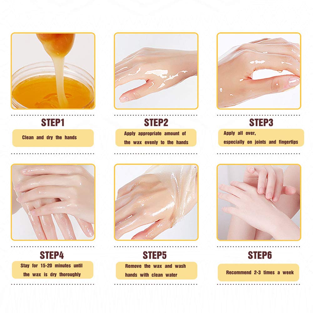 Leche, miel, cera para manos, cuidado de manos, mascarilla nutritiva para manos, hidratante y exfoliante, la cera para manos blanqueadora es adecuada para mejorar la piel de las manos