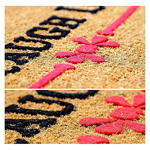 Image of Onlymat Live Laugh Love Printed Anti-Slip Doormat (Black and Brown) Rectangular Shaped Entryway Rug Natural Coir Material with PVC Backing for Outdoor Entrance Home Multipurpose Mats Floor Door Hall Drawing Room Living Room (90cm x 60cm)