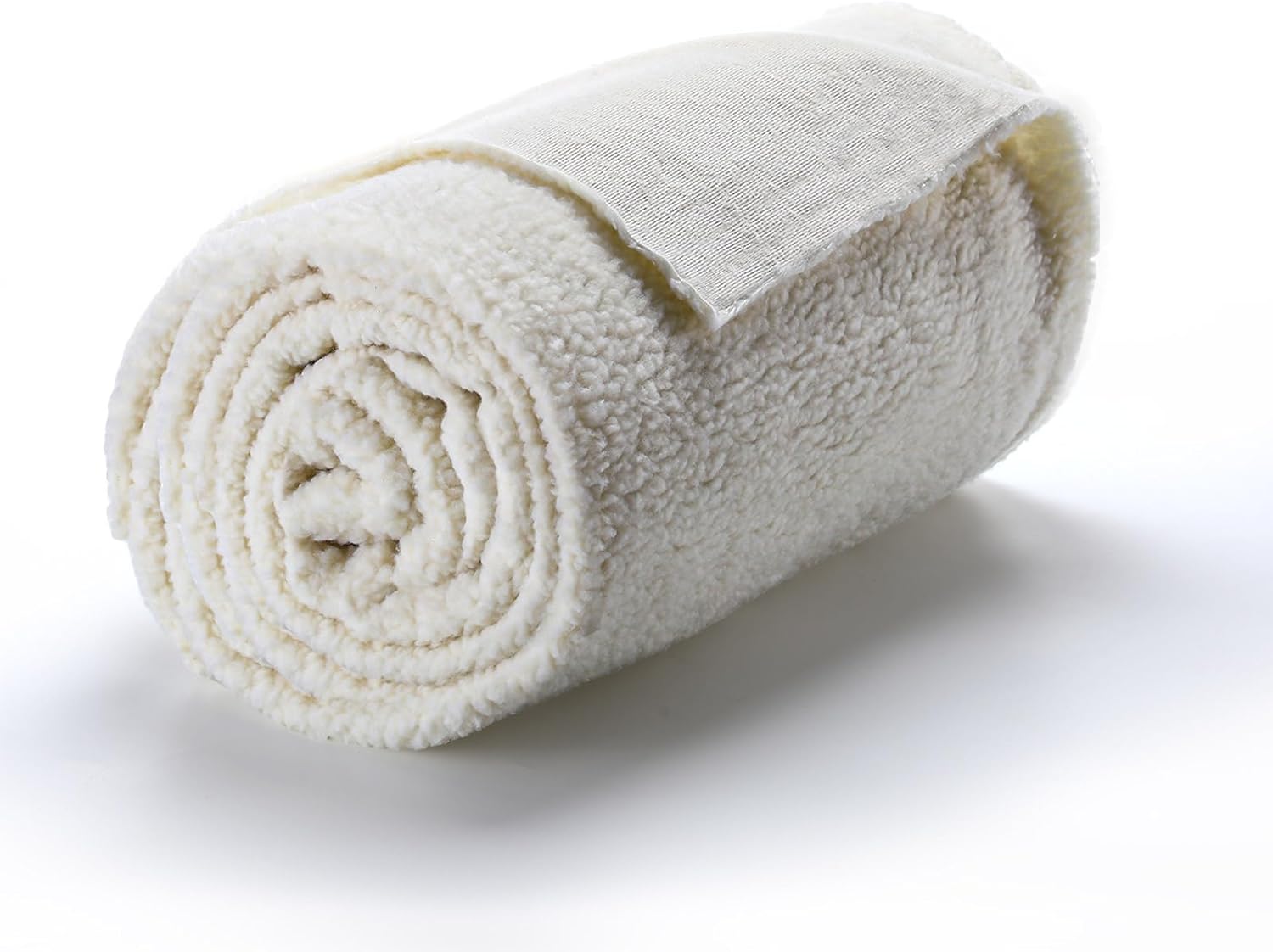 Hahafelt Sherpa Fabric 5 Yard x 63 Inch Faux Lambskin Thermal Lined Ivory Fur Sherpa Fleece Fabric for Crafts Materials, Scarf, DIY Sewing, Dolls, Pillow, Seat Pads