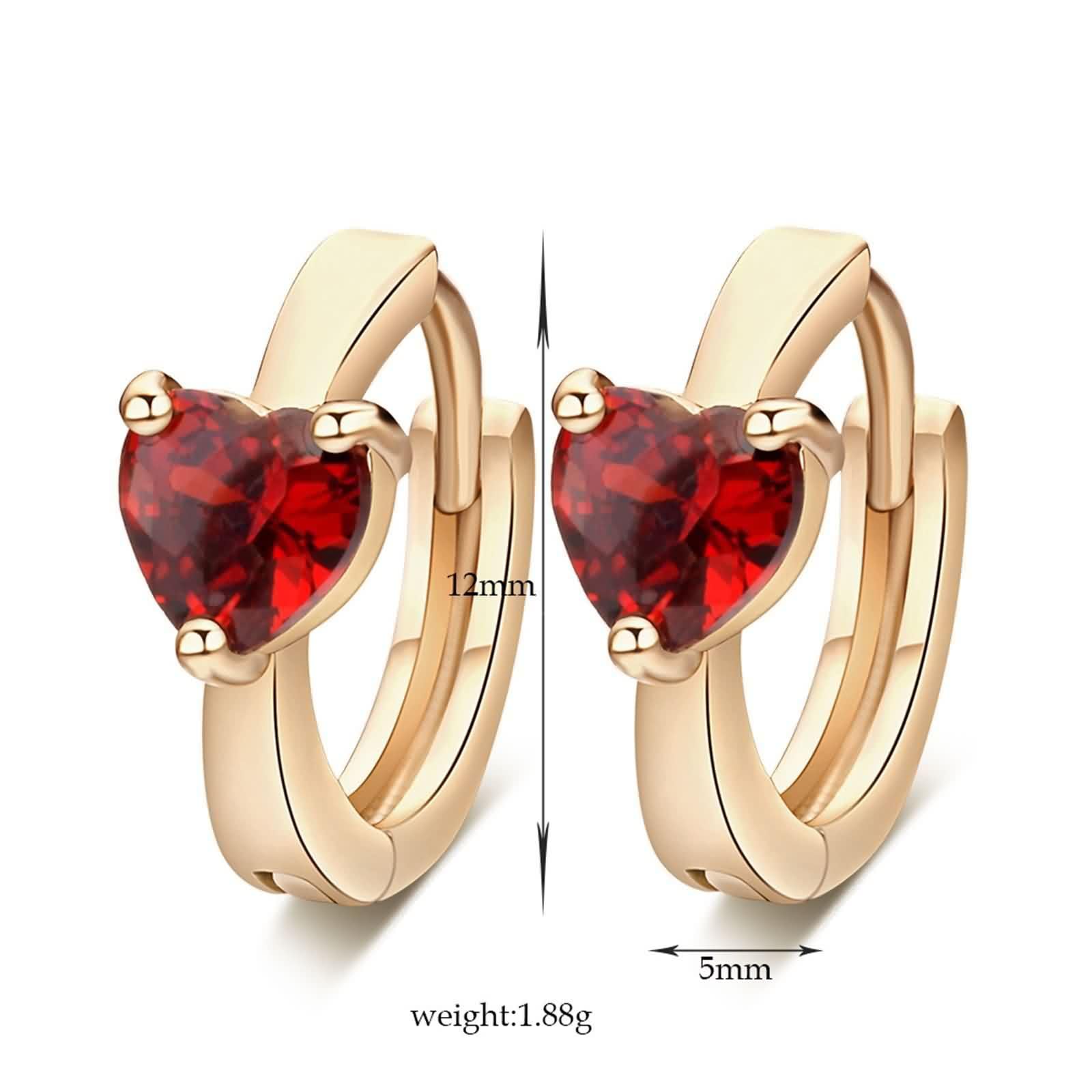 AMDXD Pendientes de oro amarillo Au750 de 18 quilates para mujer, joyas de oro auténtico, pendientes de aro con moissanita, corte de corazón, pendientes de oro de 18 quilates para mujer pequeños