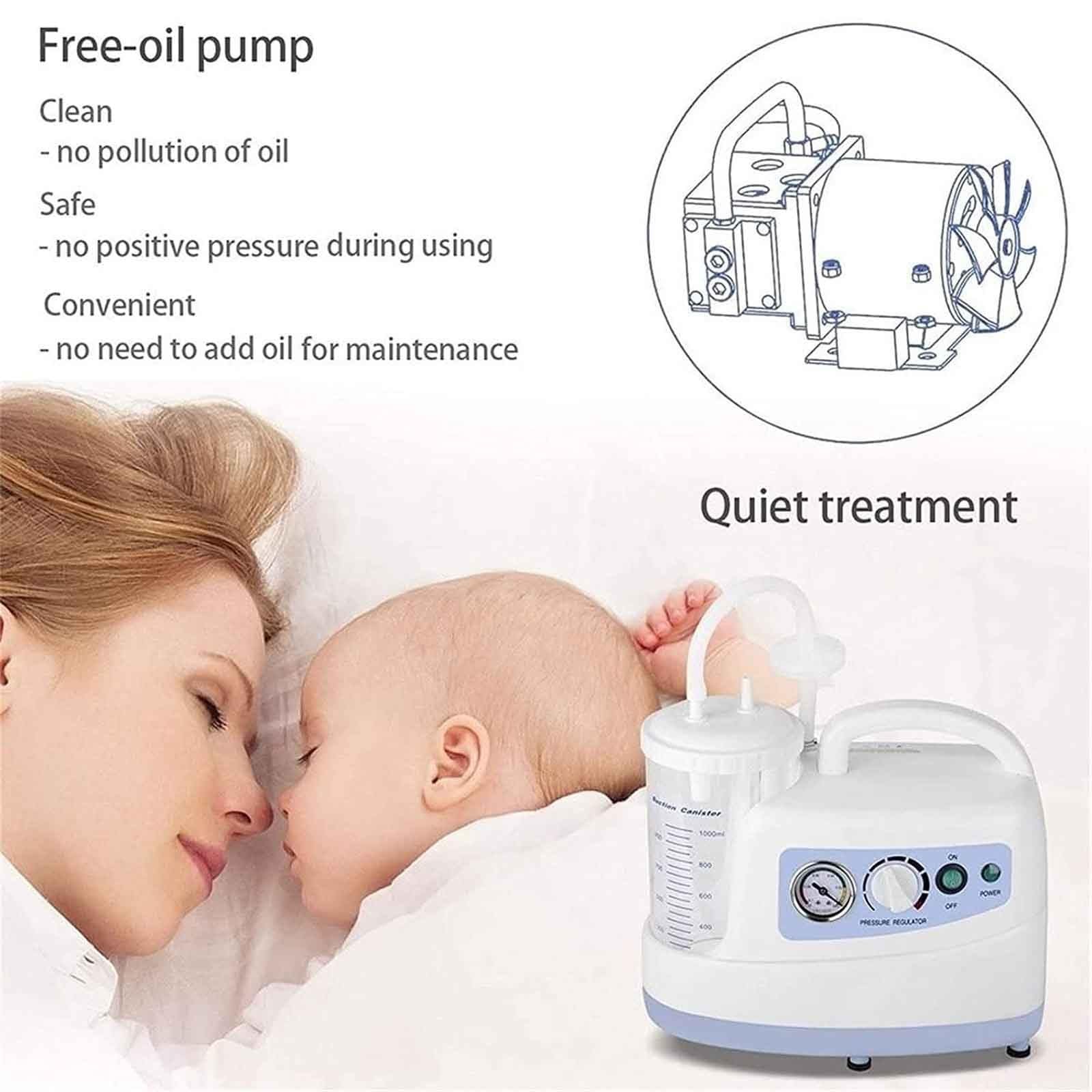 Dispositivo elettrico portatile di aspirazione del muco, facile da usare, per la cura domestica di anziani e bambini