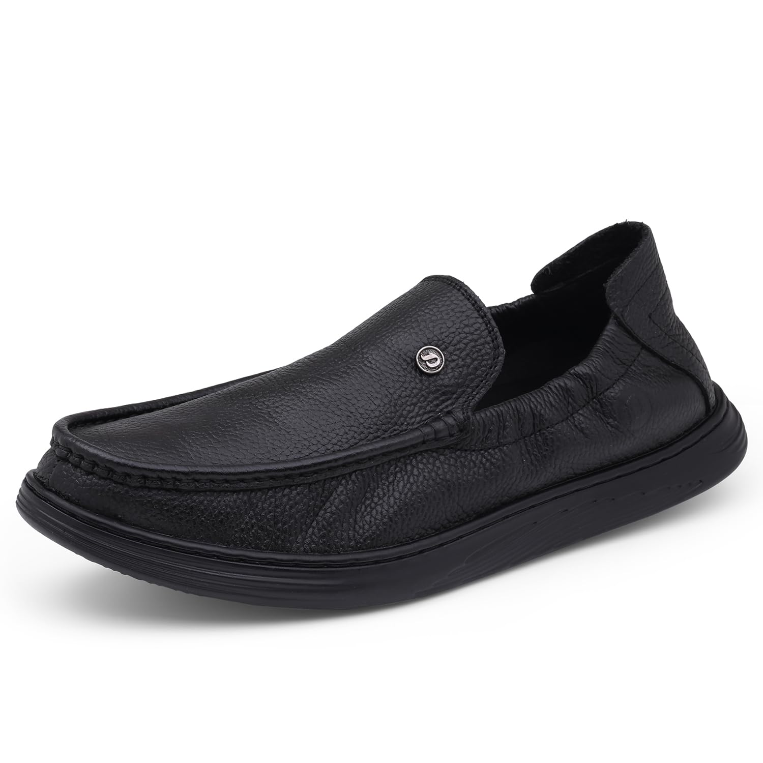doctor extra soft Classic Genuine Leather Formal Shoes for Men with Memory Foam Cushion| Ultra Lightweight & Comfortable|Stylish & Flexible|Parties,Occasions,Office,Wedding,Casual|Black Slip On D-805-picture-7