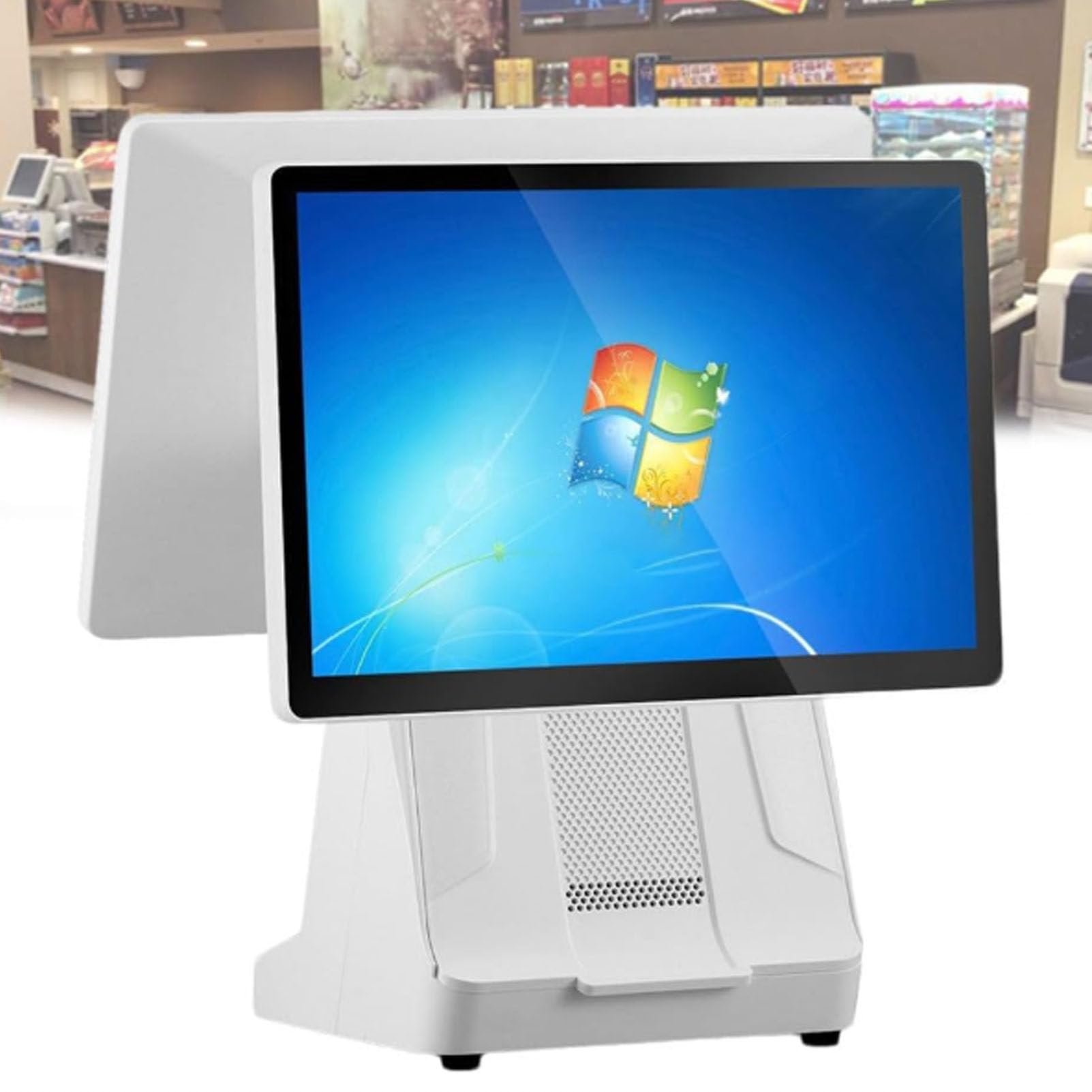 Registratore di cassa con doppio schermo touch, sistemas POS per piccole imprese, stampante termica integrata, registratore di cassa intelligente all-in-one, supporta oltre 30 lingue 4G64G-58mm
