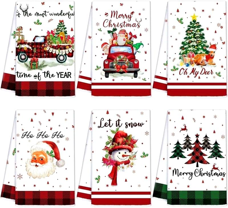 1 conjunto de toalhas de cozinha e panos de prato de Natal de 40,...