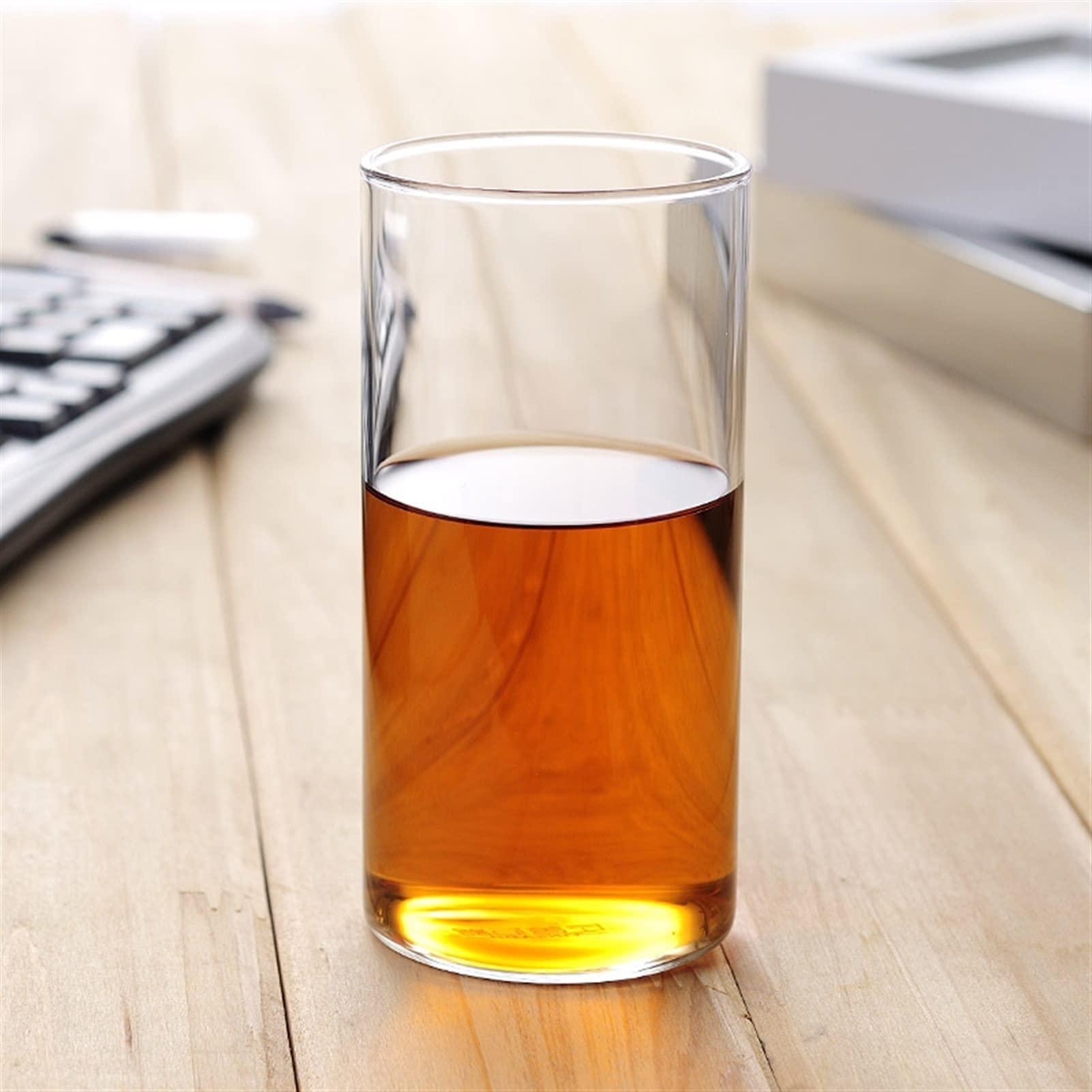 Verre a Eau Lunettes d'alcool Ménagère Borosilicate Glass Tasse ronde Jus de lait Vin Verres Verres Boire Tasse à boire transparente (2 / 4PC) Gobelet en Verre ( Capacity : 350ml , Color : 4pcs )