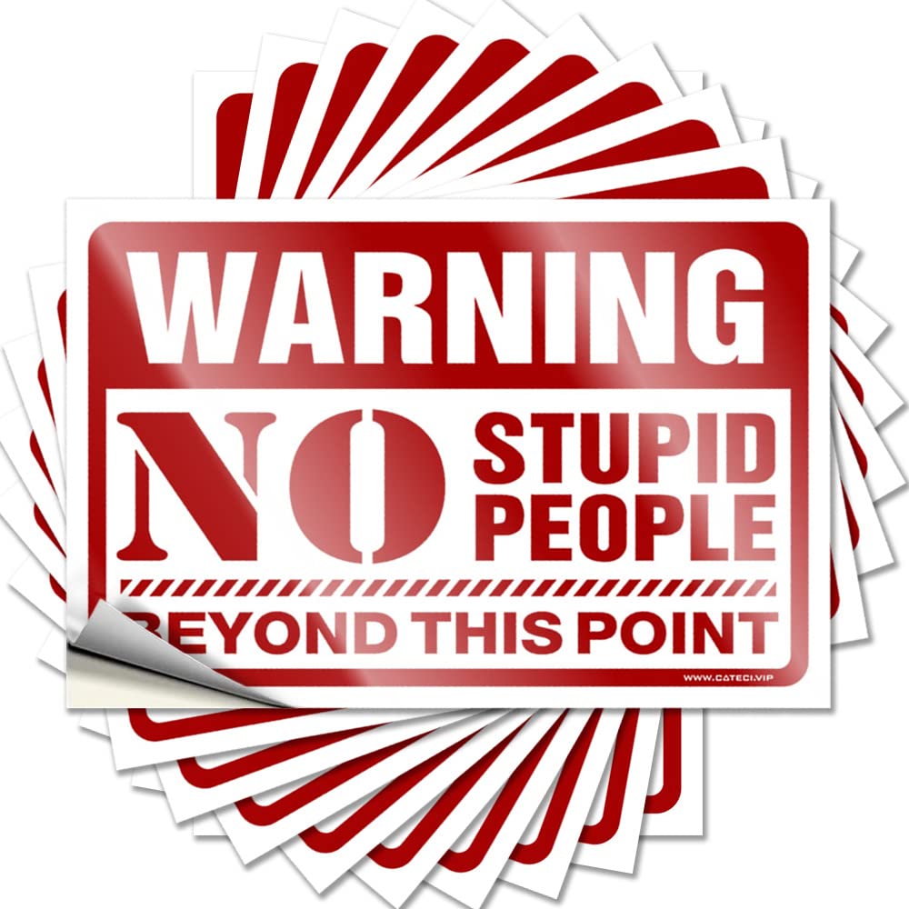 Bumper - Crazy Garage Warning No Stupid People Beyond This Point for Christmas Roll(8X12CM)