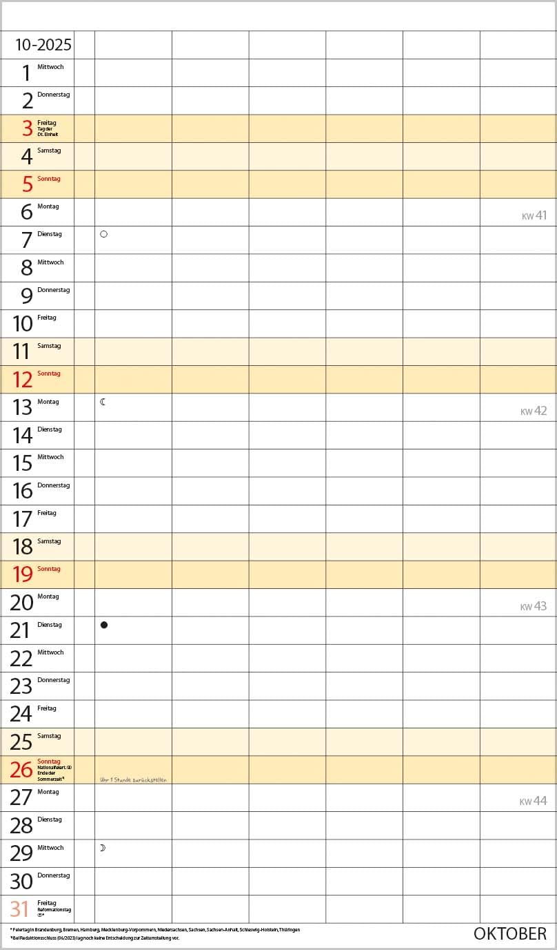 Agenda familiar XL 2025: calendario familiar con 6 columnas anchas. Temporizador familiar de alta calidad con fechas de vacaciones, columna adicional, vista previa hasta marzo de 2026 e información