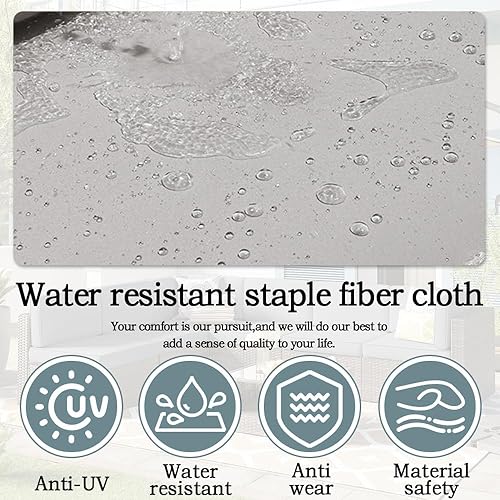 Miniatura 6 de Juego de 14 fundas de cojín de repuesto lavables con cremallera para sofá de 6 plazas, solo fundas de asiento y respaldo, 23.6 x 23.6 x 4 pulgadas