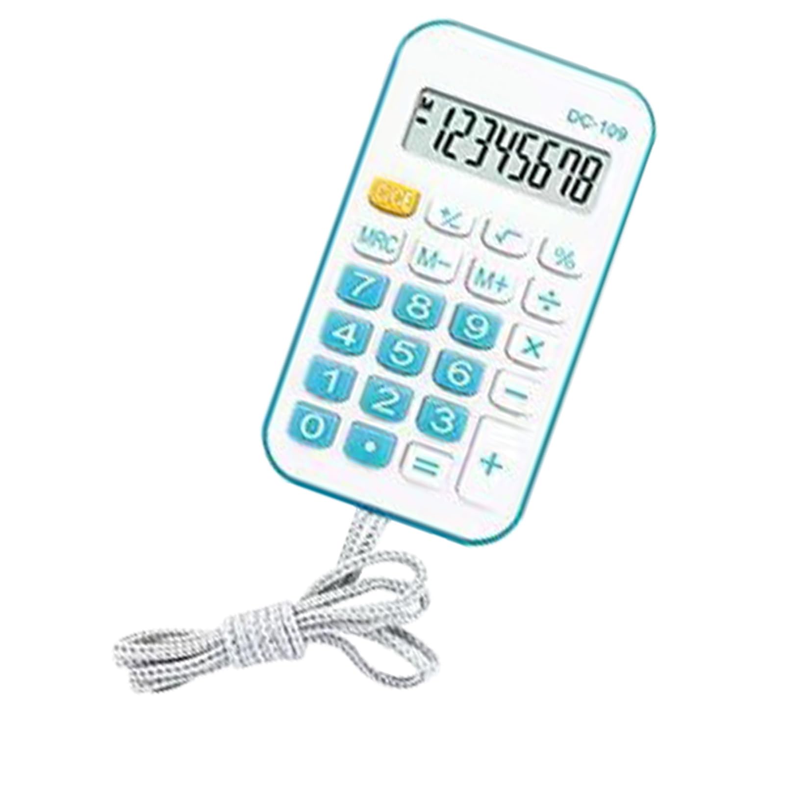 Haofy Pocket Calculator, Mini Small Portable for Students Office with Rope Basic Computing Tasks Fashionable Design Durable ABS Material (Blue)
