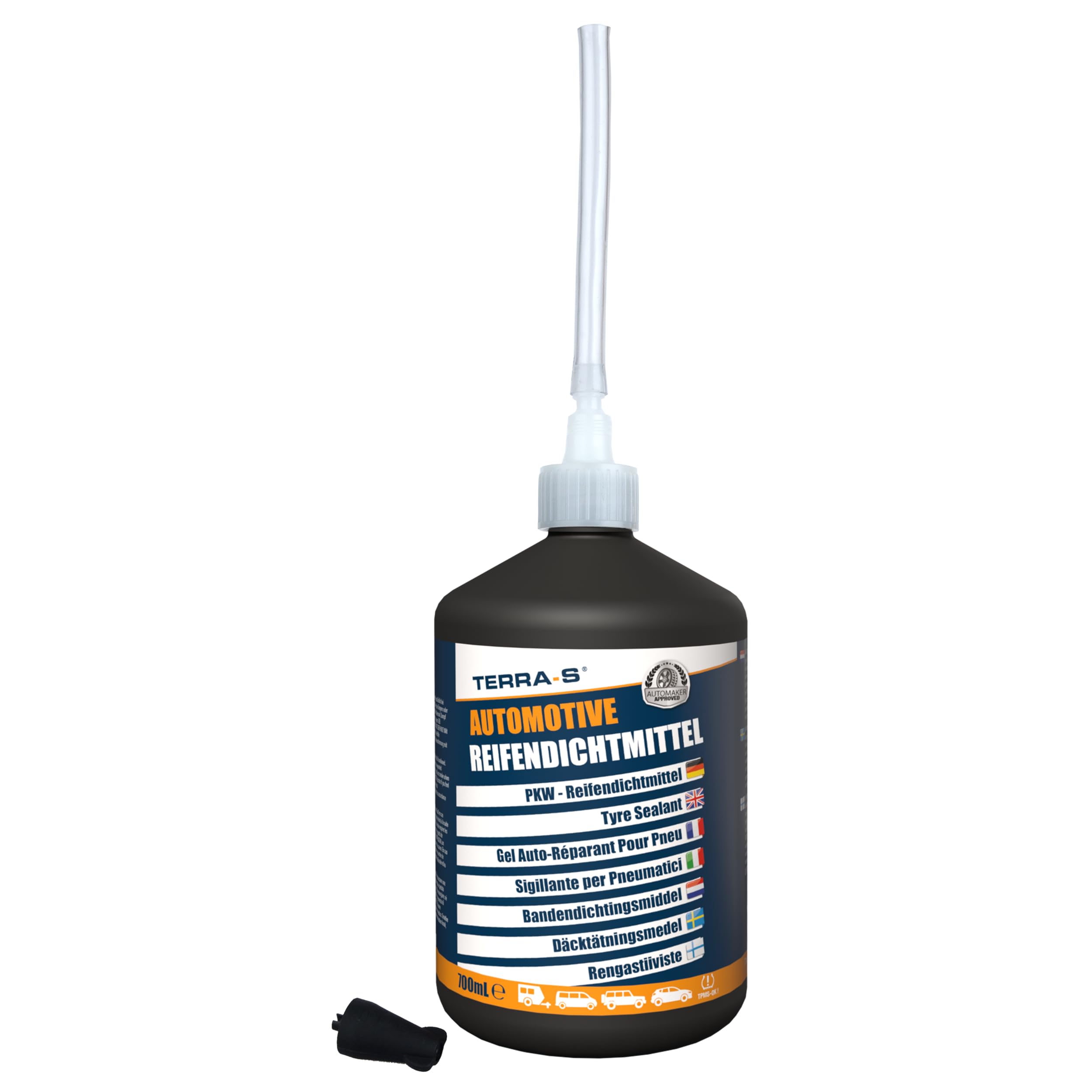 TERRA-S T16001 T16001 opakowanie uzupełniające środek do uszczelniania opon do standardowych zestawów/wyposażenia awaryjnego, butelka 700 ml