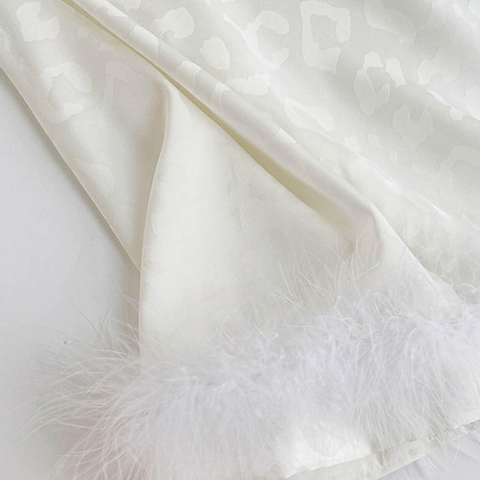 Damas Pijama Largo Mangas Botón Hielo Seda Plumas Ropa Casa Dos Piezas Traje Noche Cómodo