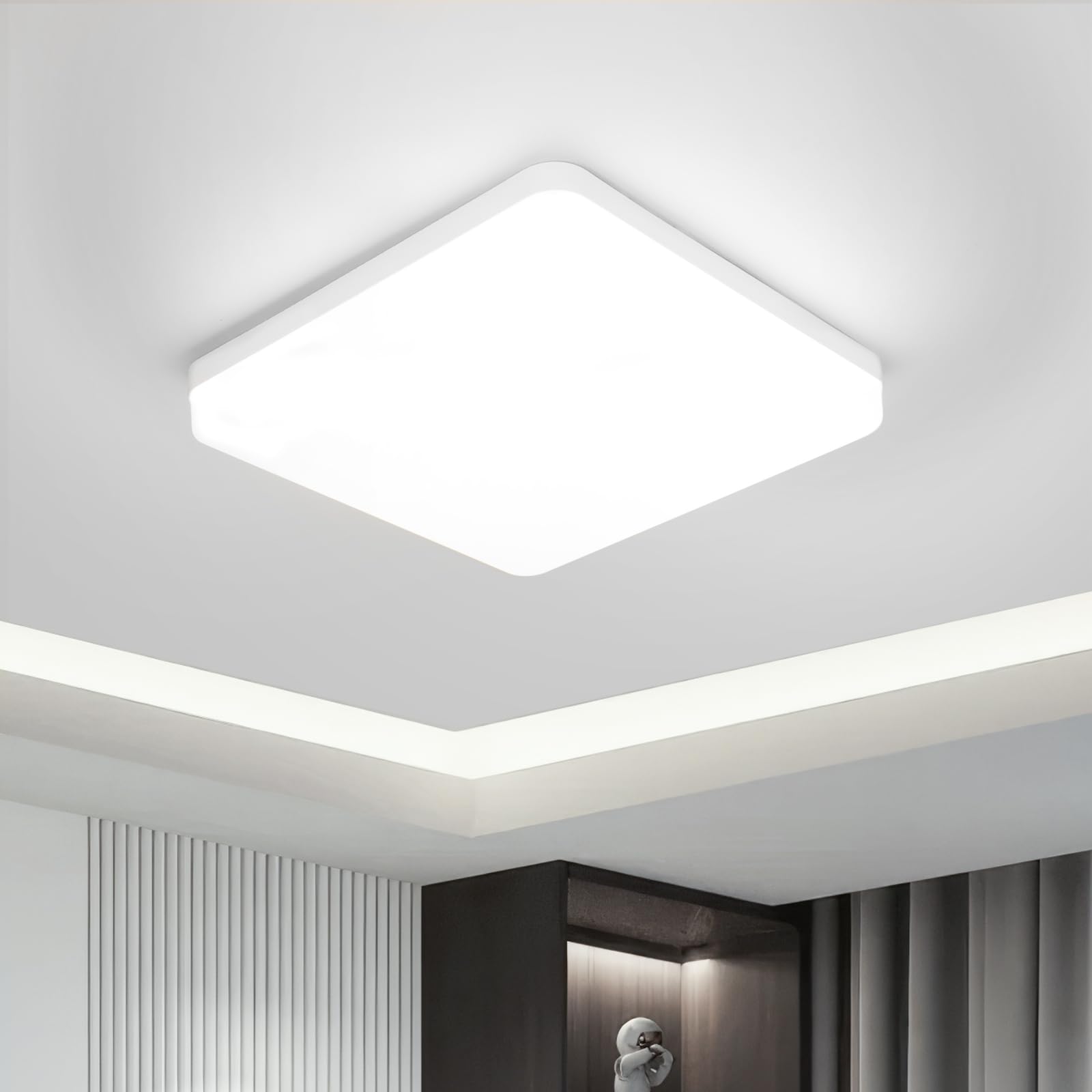 Kambo 36W Plafoniera LED Quadrata - Lampada da Soffitto LED Luce - Plafoniera Led Soffitto Bianco Freddo 6500K 3240LM - Moderno Plafoniera Bagno IP44 Cucina Soggiorno Corridoio Ufficio Cantina