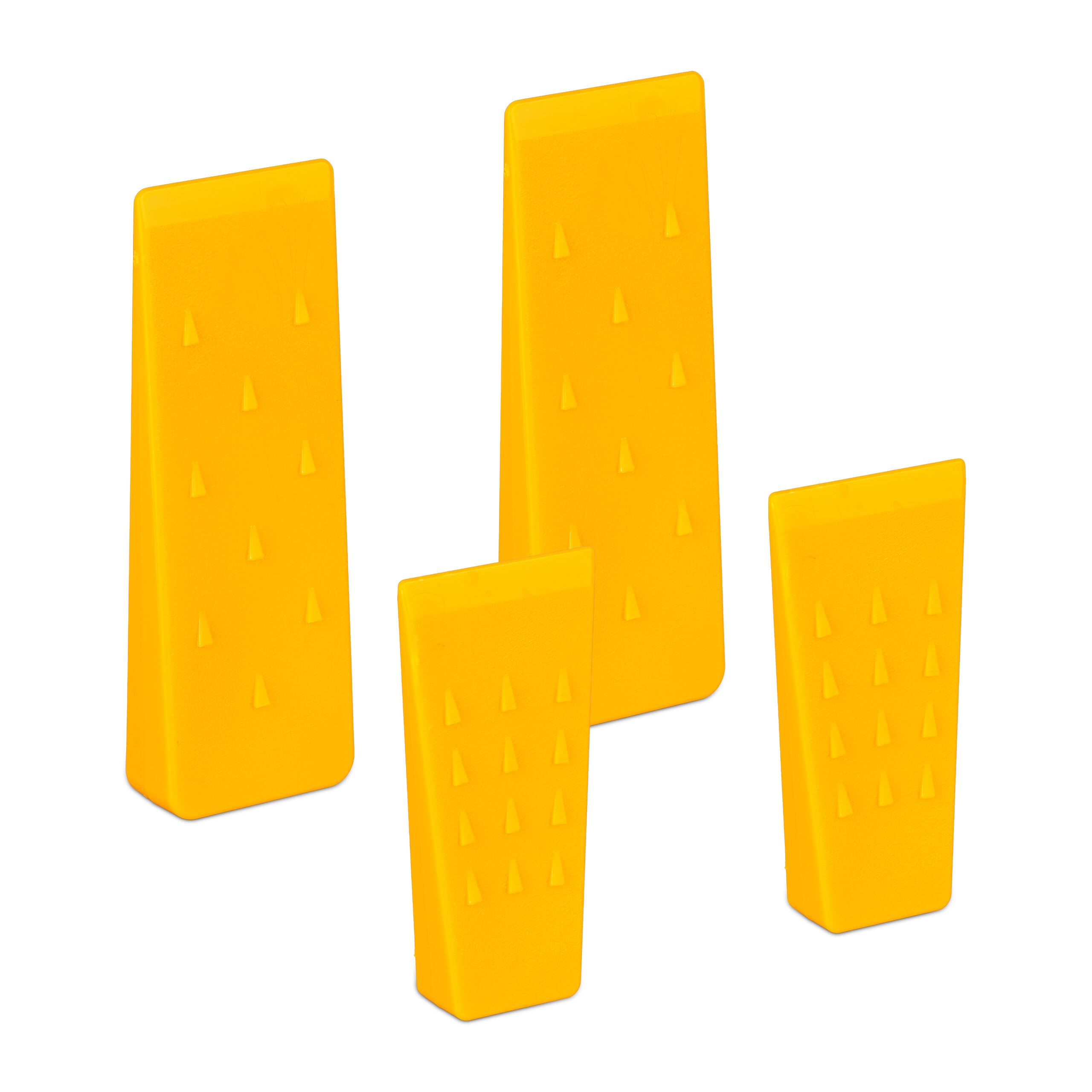 QWORK® 4 stuks veilige splijtwikkel 15CM, kettingzaagvalspil gemaakt van slagvast ABS-kunststof met spijkers, in opvallende oranje signaalkleur