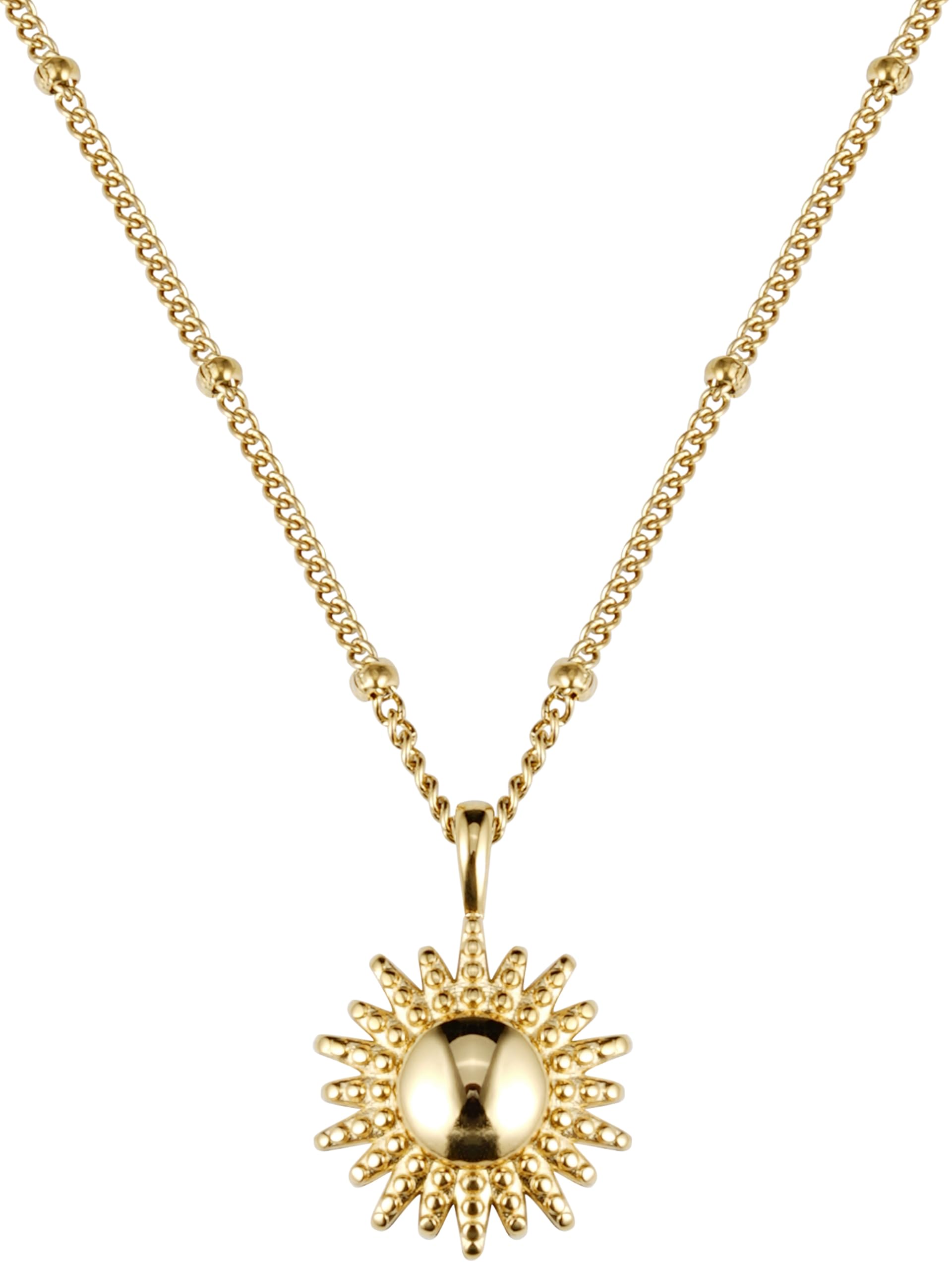 BONNYBIRD® Wasserfeste Edelstahl Kette Sonne Damen in Silber, Gold & Roségold, 100% Wasserfest & Hautverträglich BonnySun