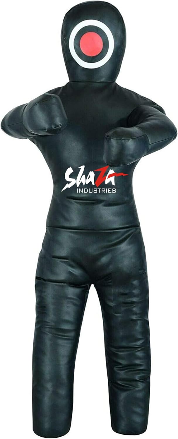 Shaza MMA BJJ Wrestling Grappling Throwing Dummy Bag Unfilled, PU Leather, Double Stitched