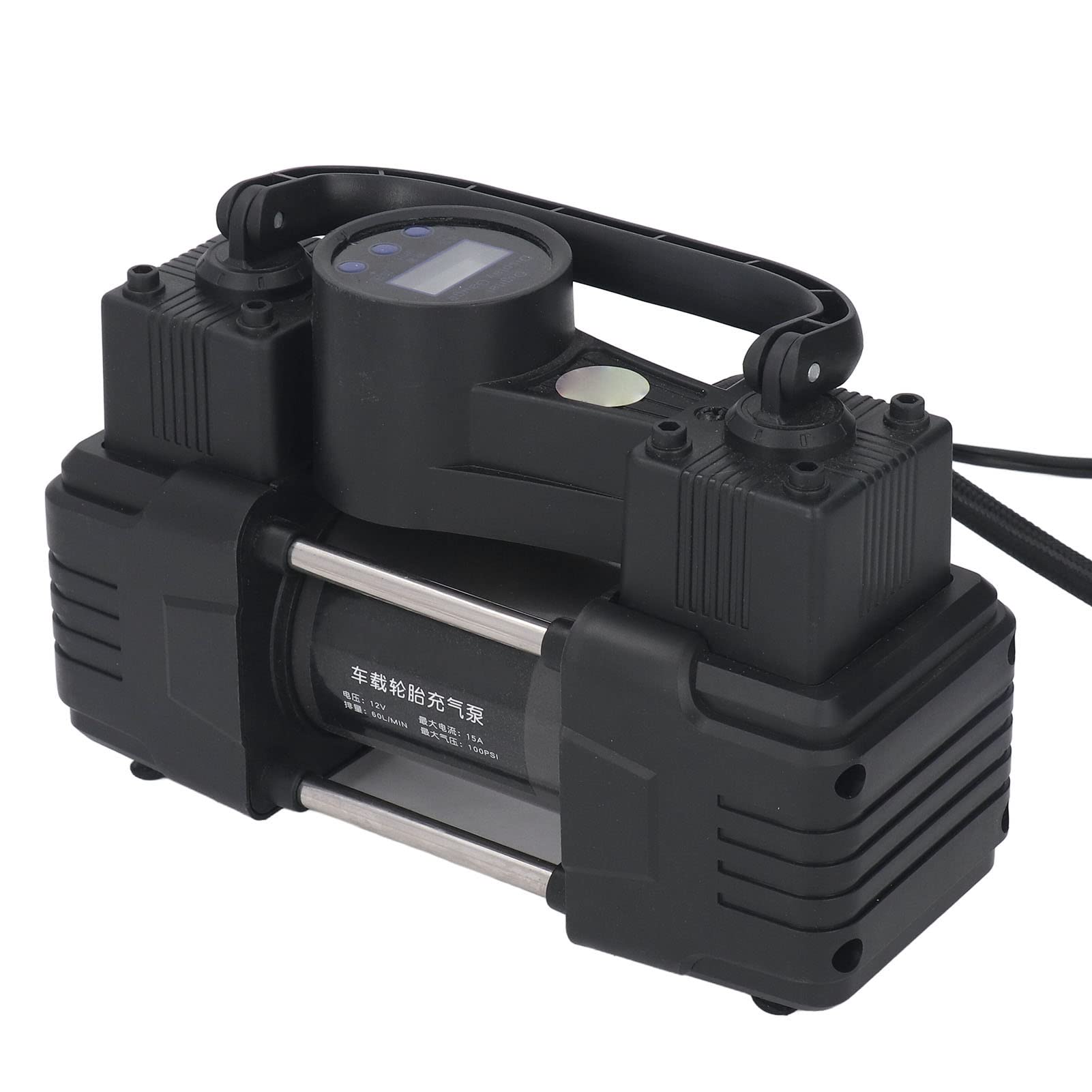 Bomba de Compresor de Aire Portátil de 12V con Luz LED, Inflador de Neumáticos de Doble Cilindro de 100PSI para Camiones, Vehículos Recreativos, Automóviles, Material ABS