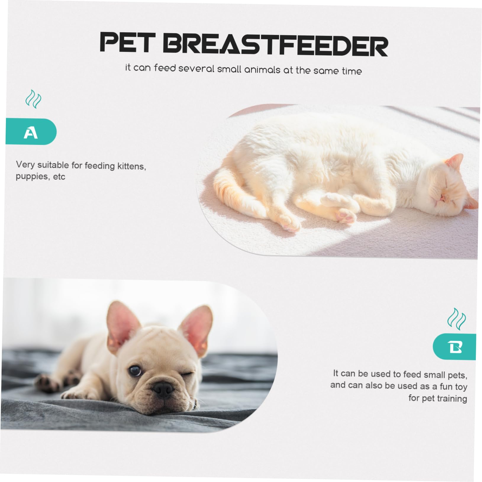 Biberon Leggero e Facile da Pulire per Piccoli Animali in Silicone per Allattamento Accessorio per L'addestramento dei Cuccioli