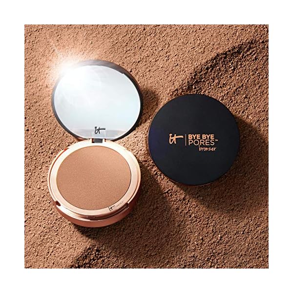 IT-Cosmetics-Bye-Bye-Pores-Bronzer-Instant-Sun-Kissed-Glow-Diffuses-the-Look-of-Pores-Imperfections-With-Coconut-Extract-Anti-Aging-Collagen-Hyaluronic-Acid-Peptides-03-oz IT Cosmetics Bye Bye Pores Anti-Aging Bronzer, Diffuses Look of Pores + Fine Lines, Sun-Kissed Glow Face Makeup Powder, Oil-Free, Talc-Free, With Hyaluronic Acid â Universal Shade, 0.3 oz