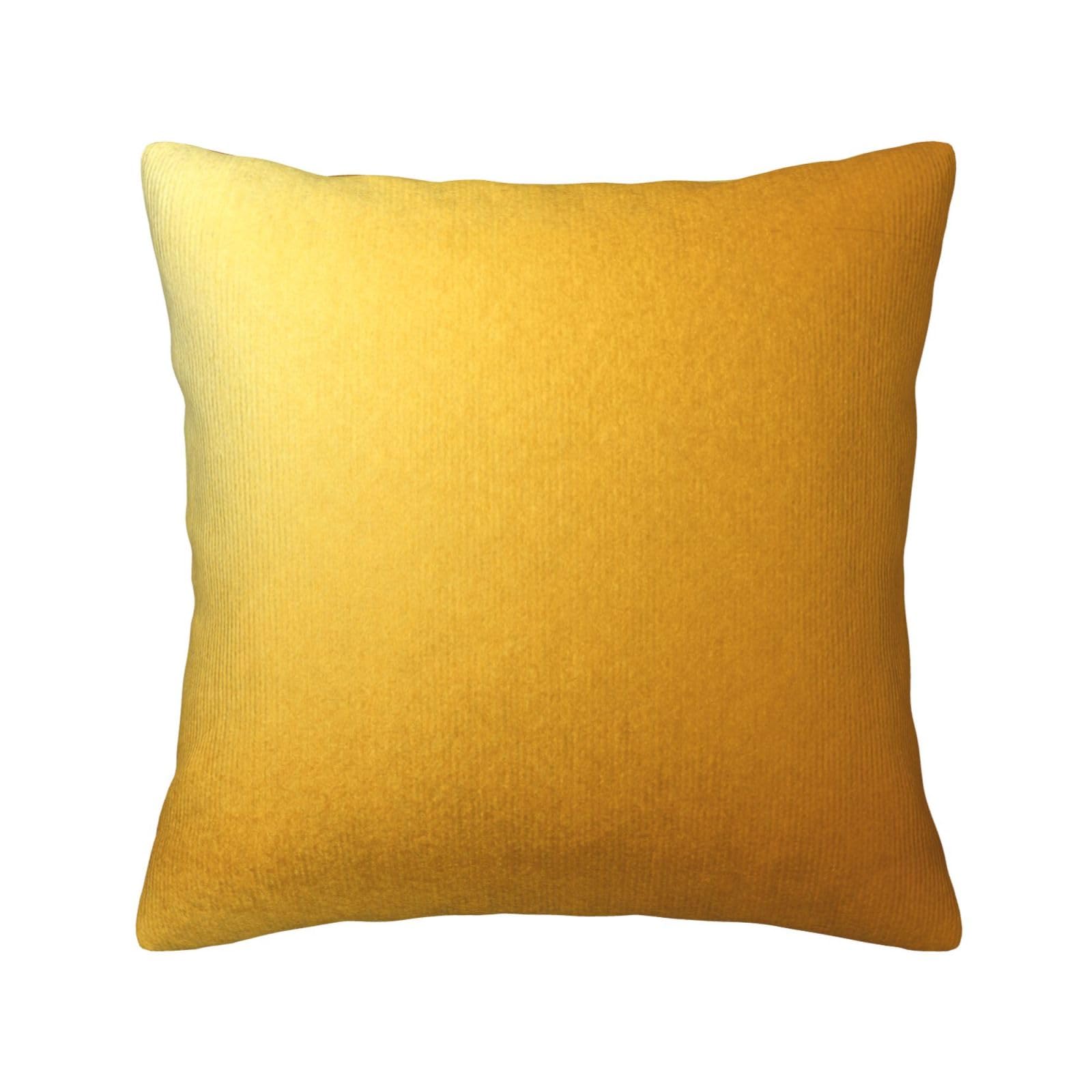 HGIUYDRD Golden Print Corduroy Throw Pillow with Invisible Zipper Closure for Living Room, Couch and Bed