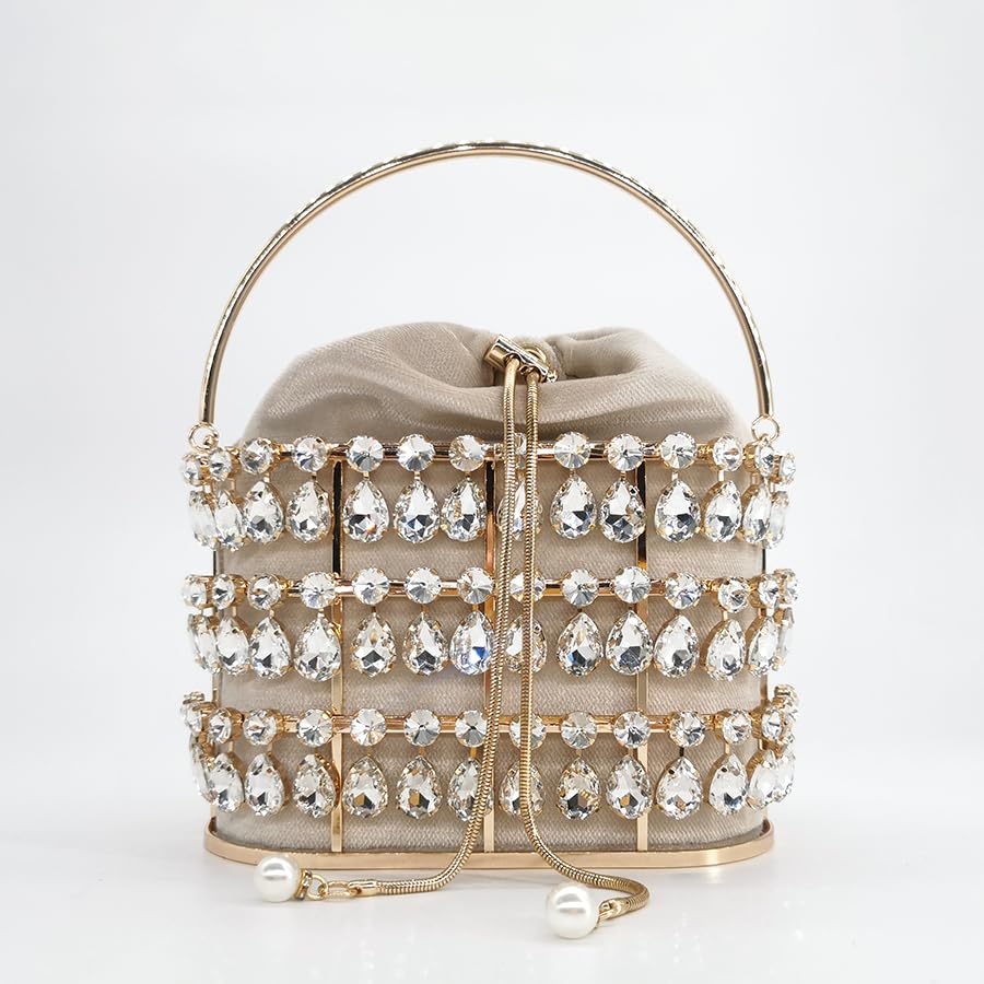 Borsa da Sera con Strass di Cristallo Grande Pochette da Sposa Borsa da Donna Borse da Donna Borsa da Donna in Velluto di Metallo con Diamanti