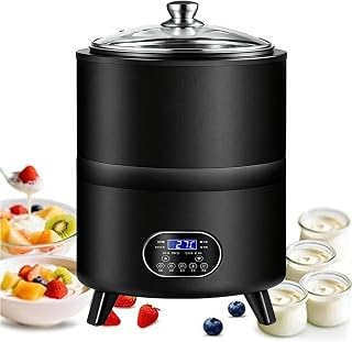 Automatic Constant Temperature Yogurt Incubator, 8l/12l Sweet Rice Wine Maker, 400w/600w, 360° Constant Temp, 0-24h Timer, 25-80°C, 304 Stainless Steel, For Natto, Fruit Vinegar, Dough(Black,12L)