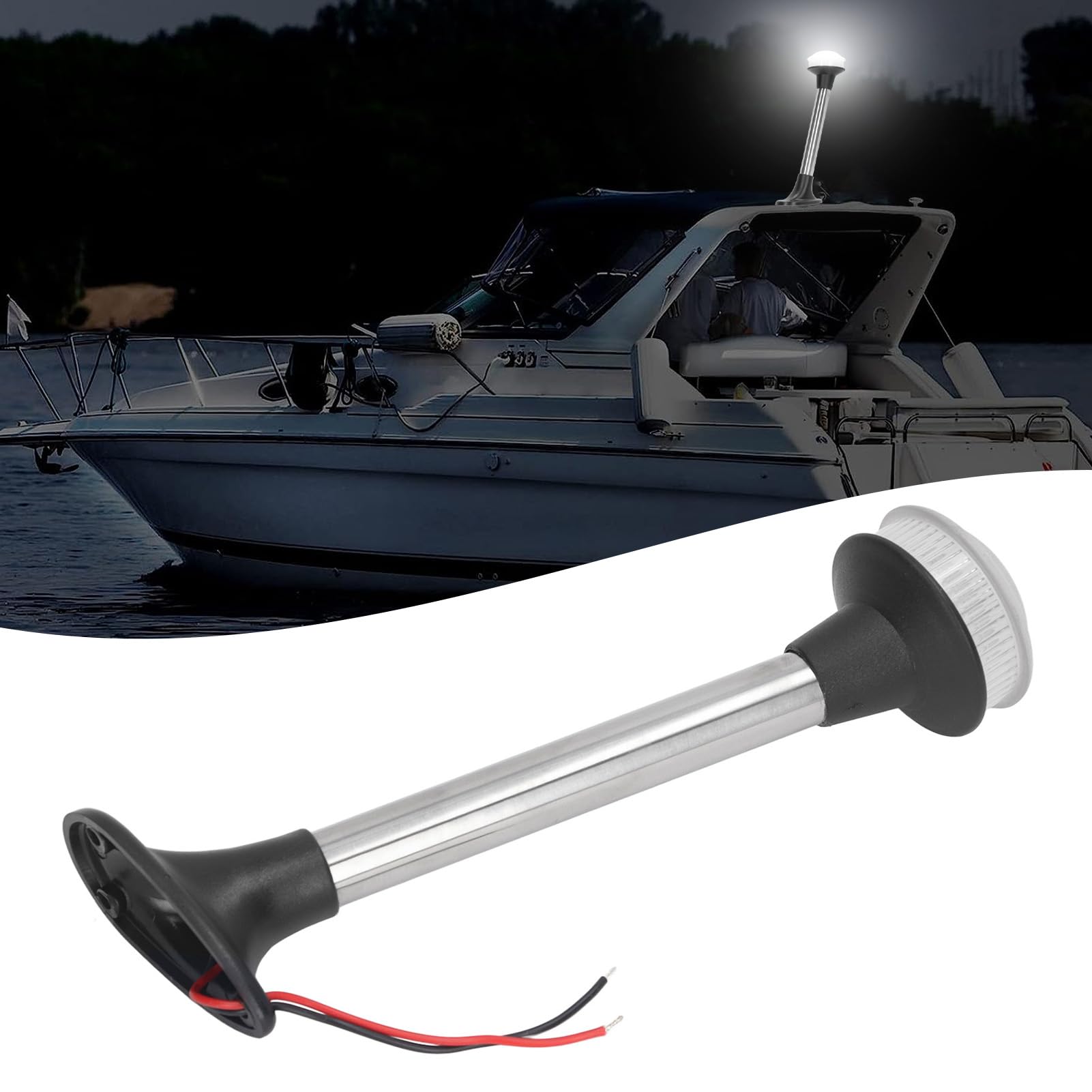 AUNMAS Luci di Navigazione Marina di Poppa con Ancora a LED, Barca Leggera Pieghevole a 360 Gradi per la Pesca, Materiale ABS a Risparmio Energetico IP65 Impermeabile