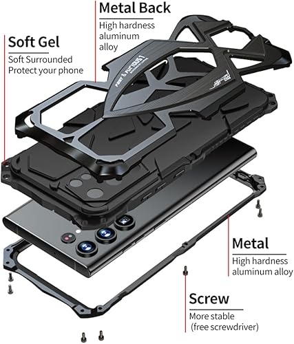 Miniatura 3 de Funda Samsung Galaxy S22 Ultra 5G de protección de grado militar de 360 grados, a prueba de golpes, inastillable, metal y silicona integrados, Nior