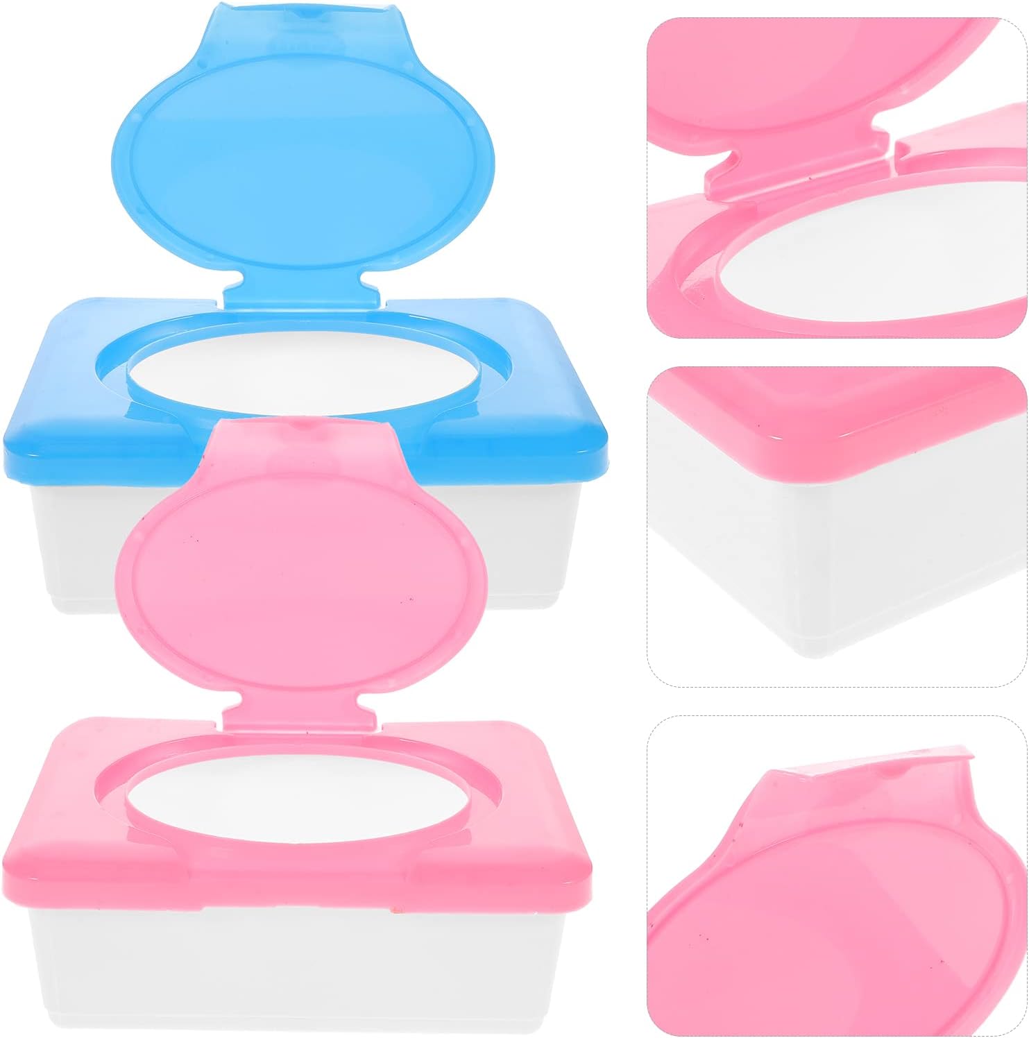 ARTIBETTER Wipes Dispenser Box Diaper Wipes Dispenser Baby Wipes Case Baby Wipe Holder Rectangular Paper Towel Container Dustproof Storage Organizer 2pcs…