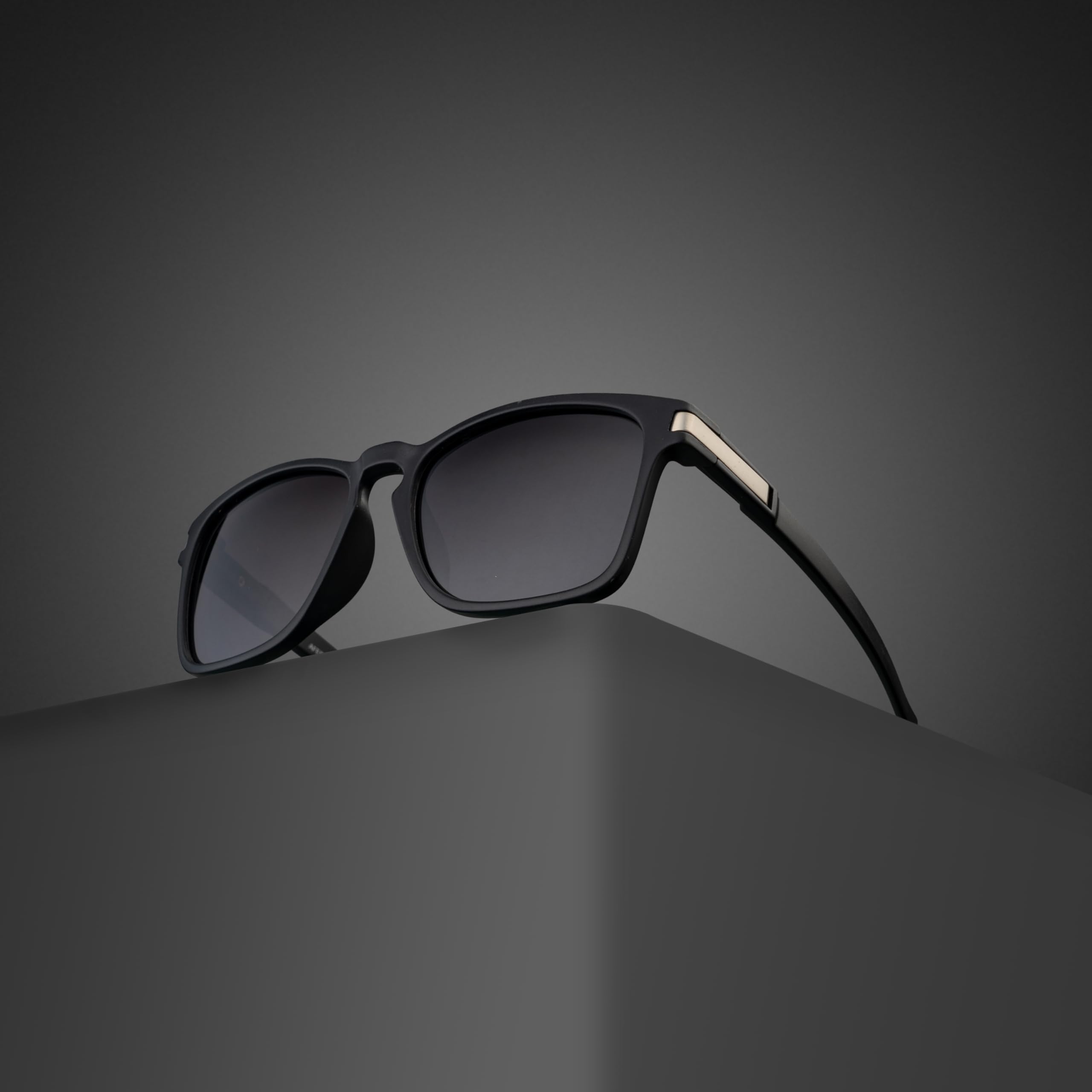 Aferlite Unisex Polarized TAC Resin Lens | 100% UV Protection | Retro Square | TR 90 Unbreakable Frame | Medium (Matt Black | Black) 2